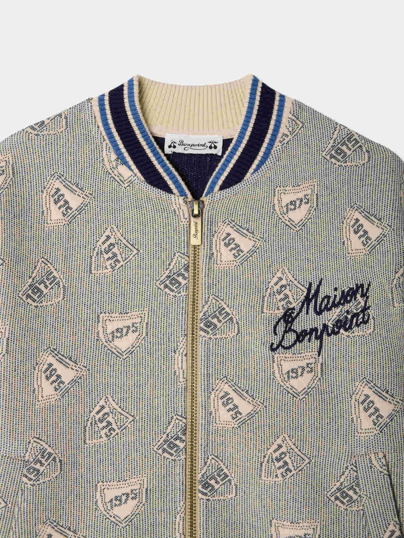 Giacca trapuntata Lantern con jacquard ricamato in cotone biologico