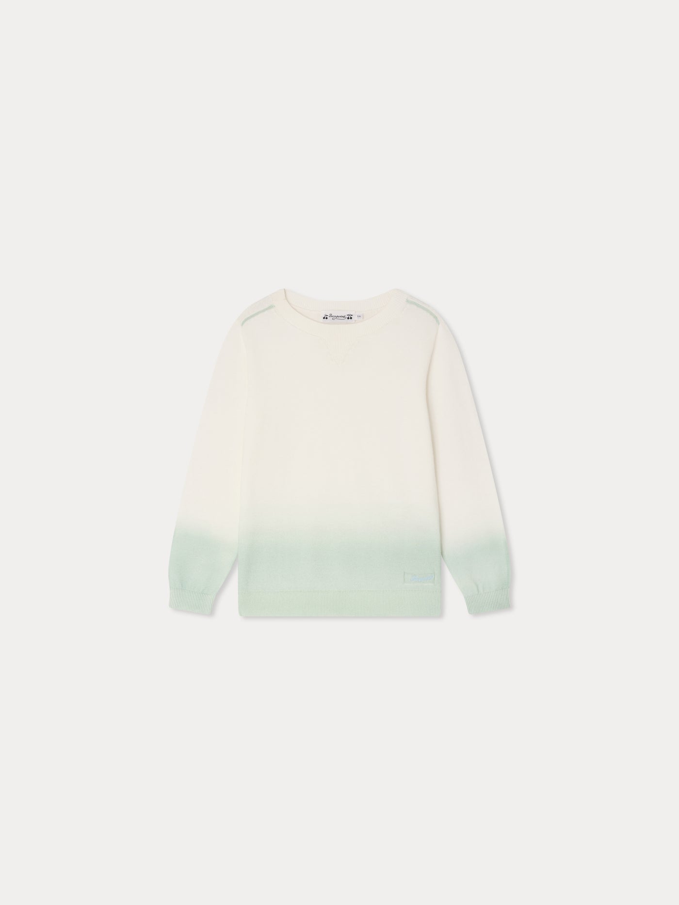 Tahar-grüner Dip-Dye-Pullover aus Bio-Baumwolle