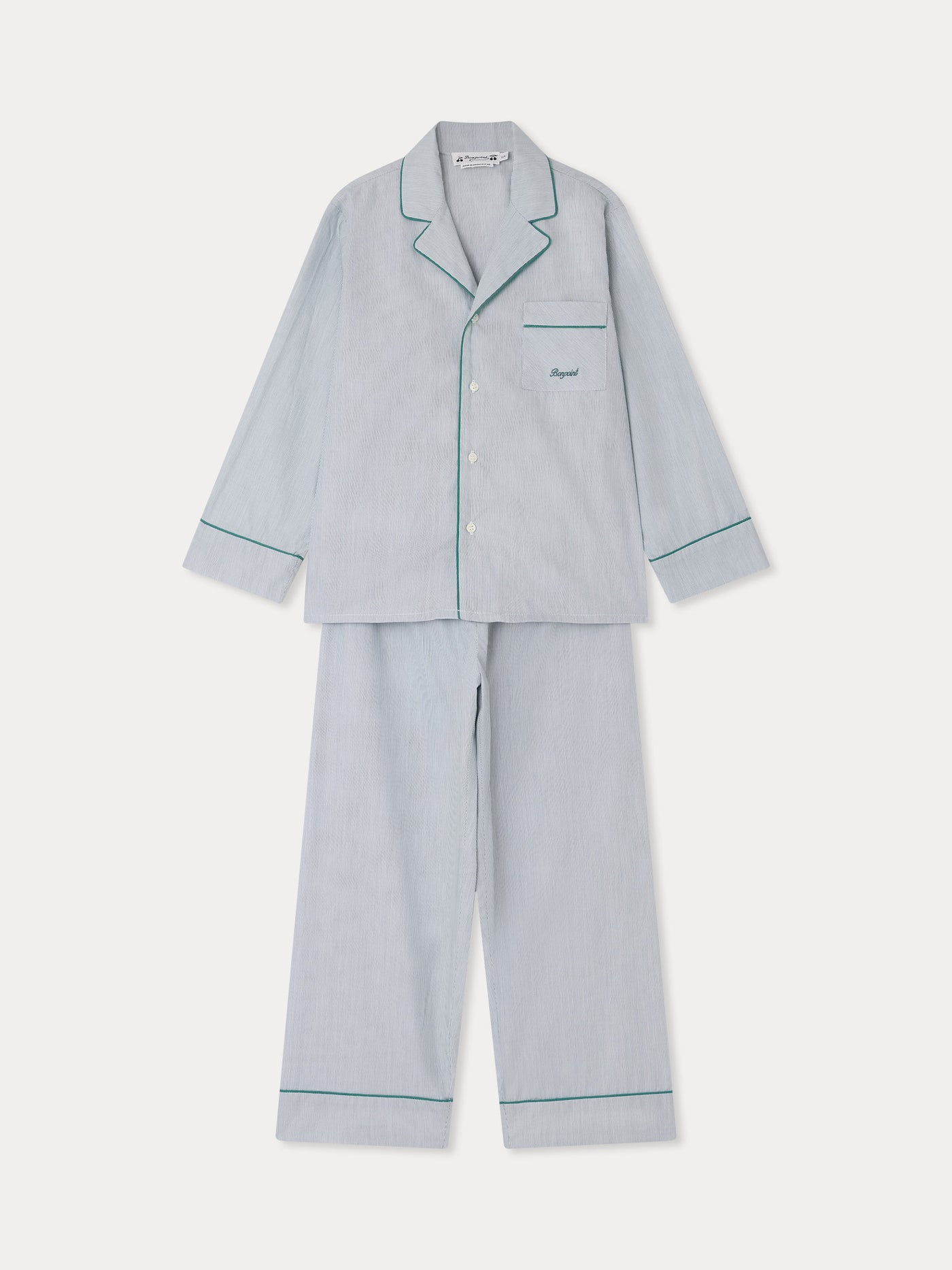 Pyjama chemise Dormeur à passepoil contrasté