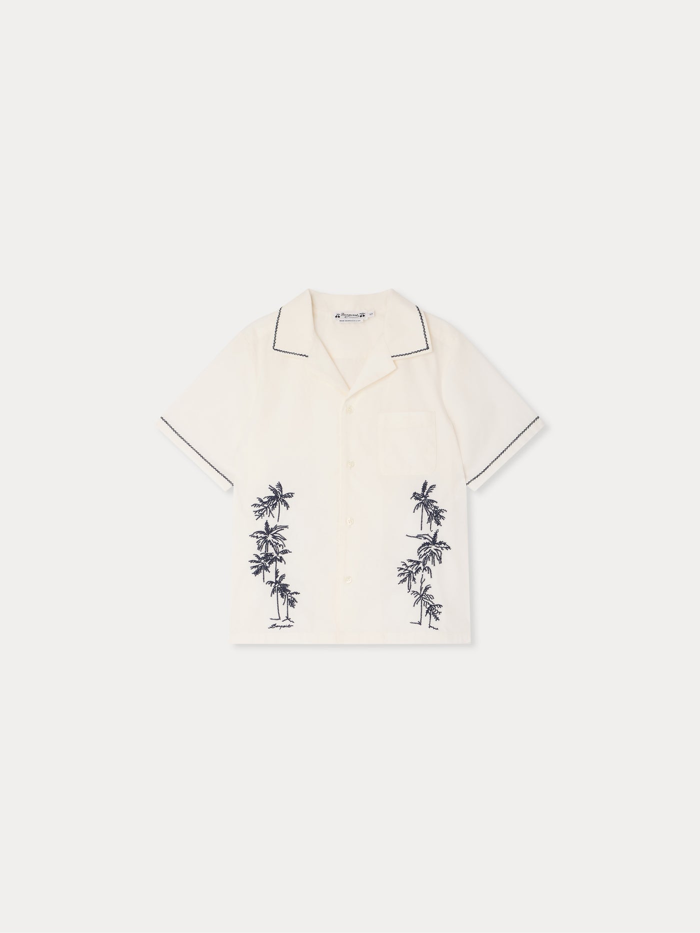 Steve shirt embroidered in organic cotton poplin