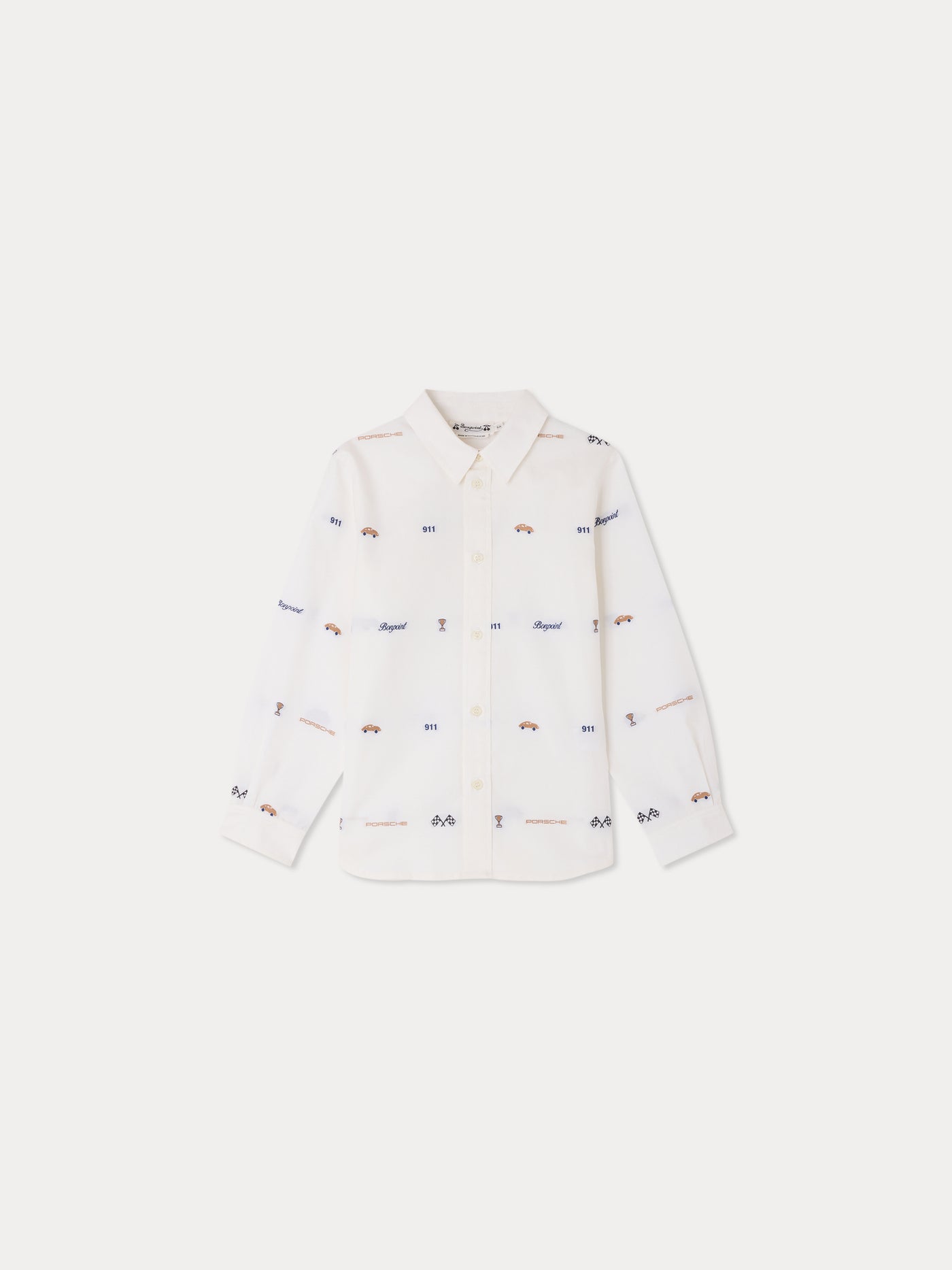 Bonpoint x Porsche Daho-Hemd aus hellem Bio-Baumwoll-Jacquard
