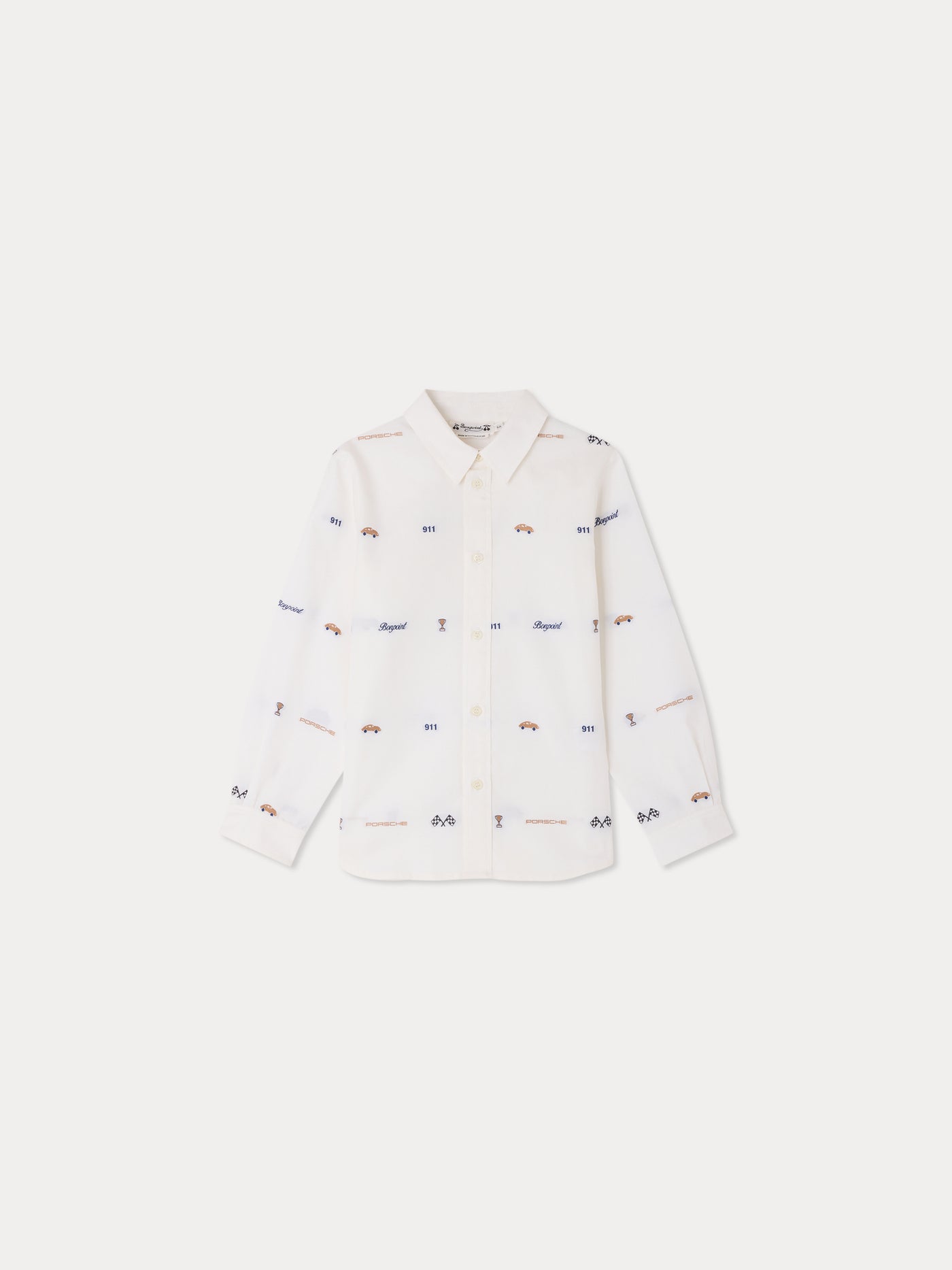 Bonpoint x Porsche Chemise Daho en jacquard léger de coton biologique