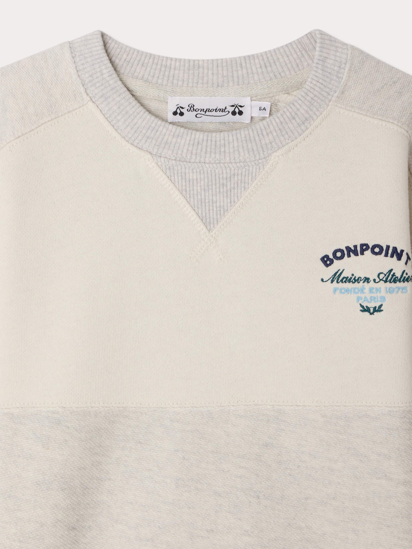 Lael besticktes Sweatshirt in meliertem Grau