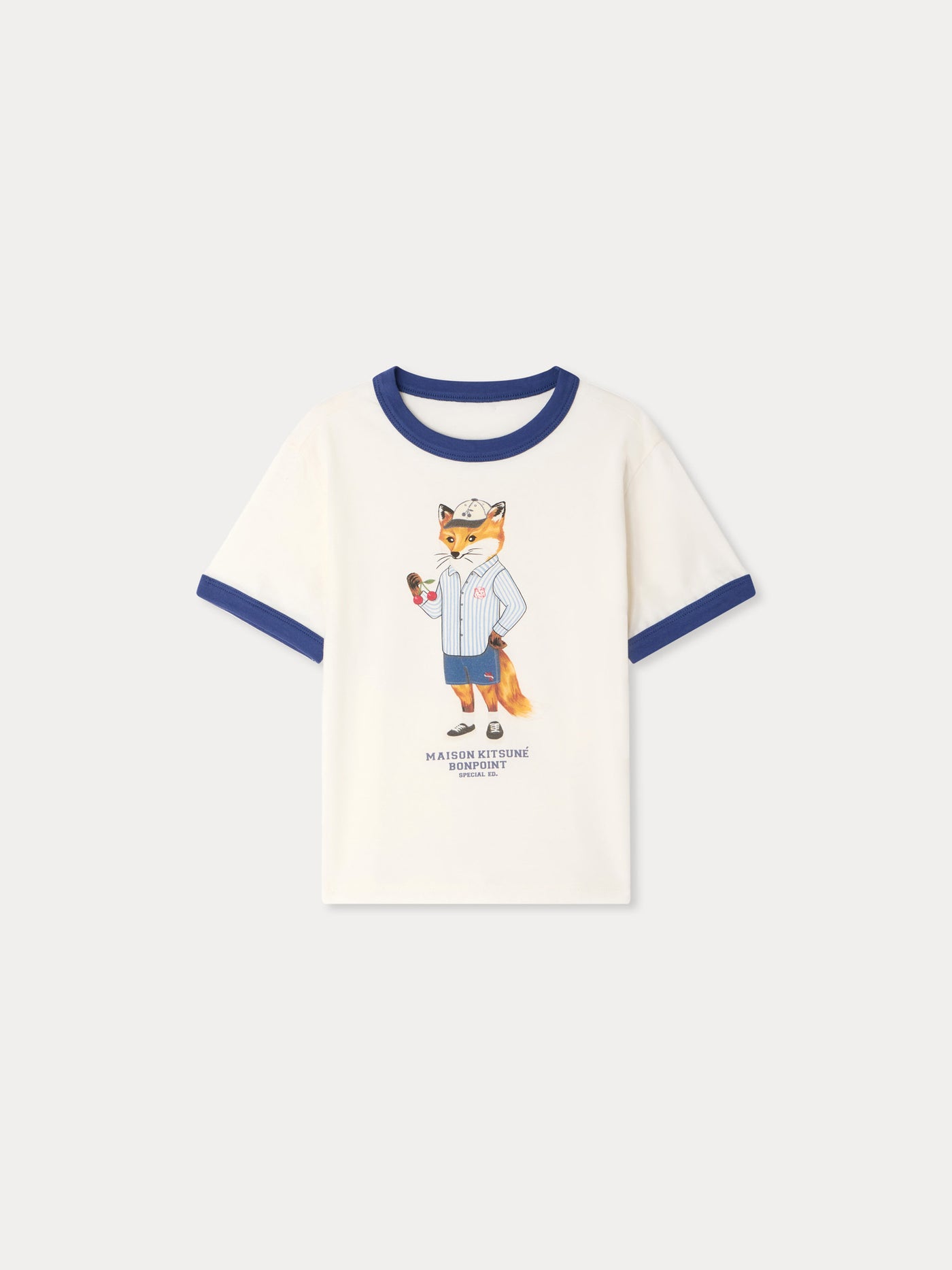 Bonpoint x Maison Kitsuné T-shirt mixte Akiva imprimé renard en coton biologique