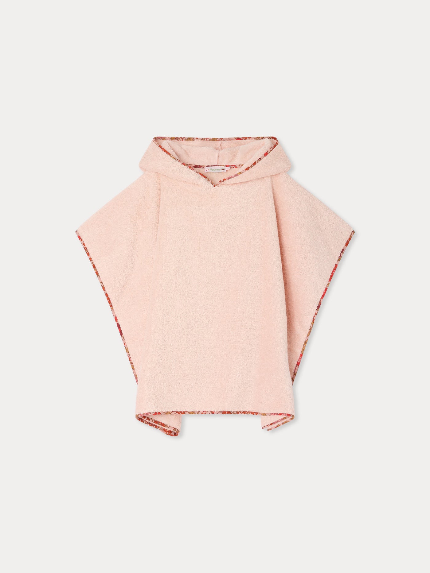 Eneri bath poncho with Liberty fabric bias binding in organic cotton