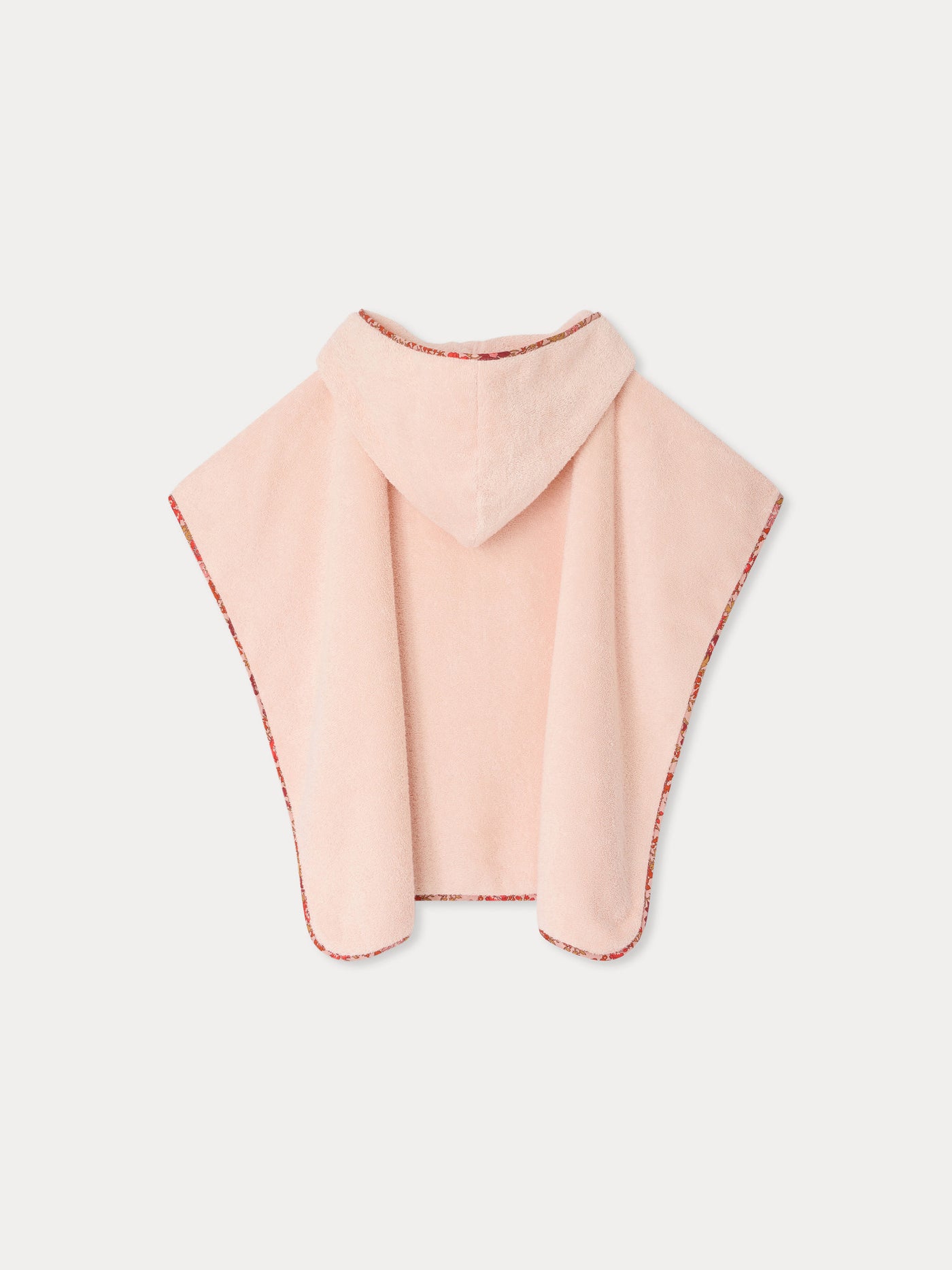 Eneri bath poncho with Liberty fabric bias binding in organic cotton