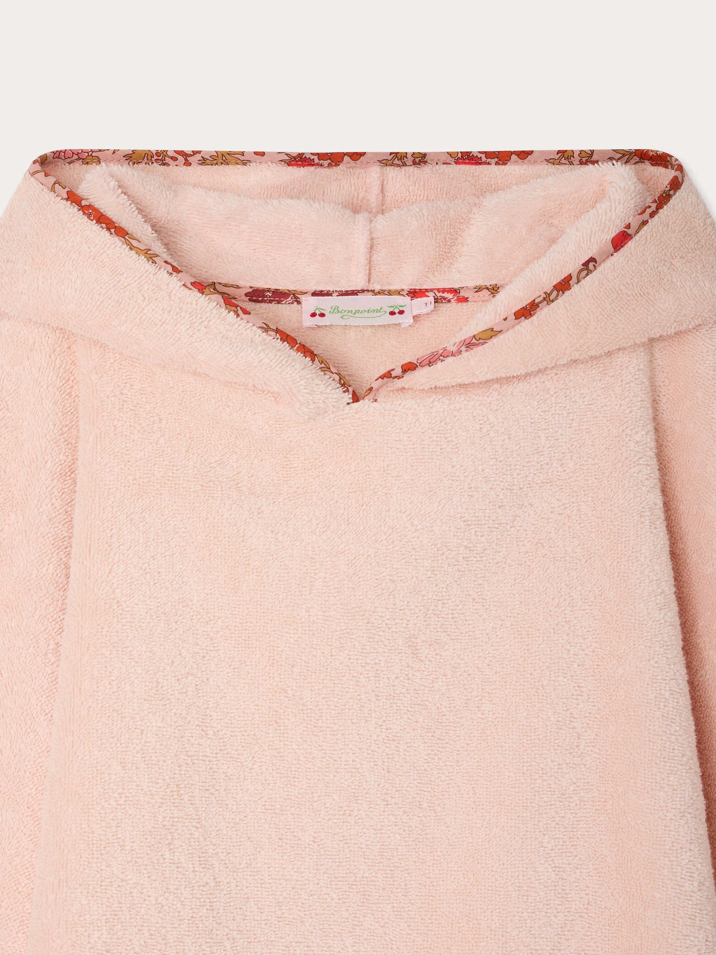 Eneri bath poncho with Liberty fabric bias binding in organic cotton