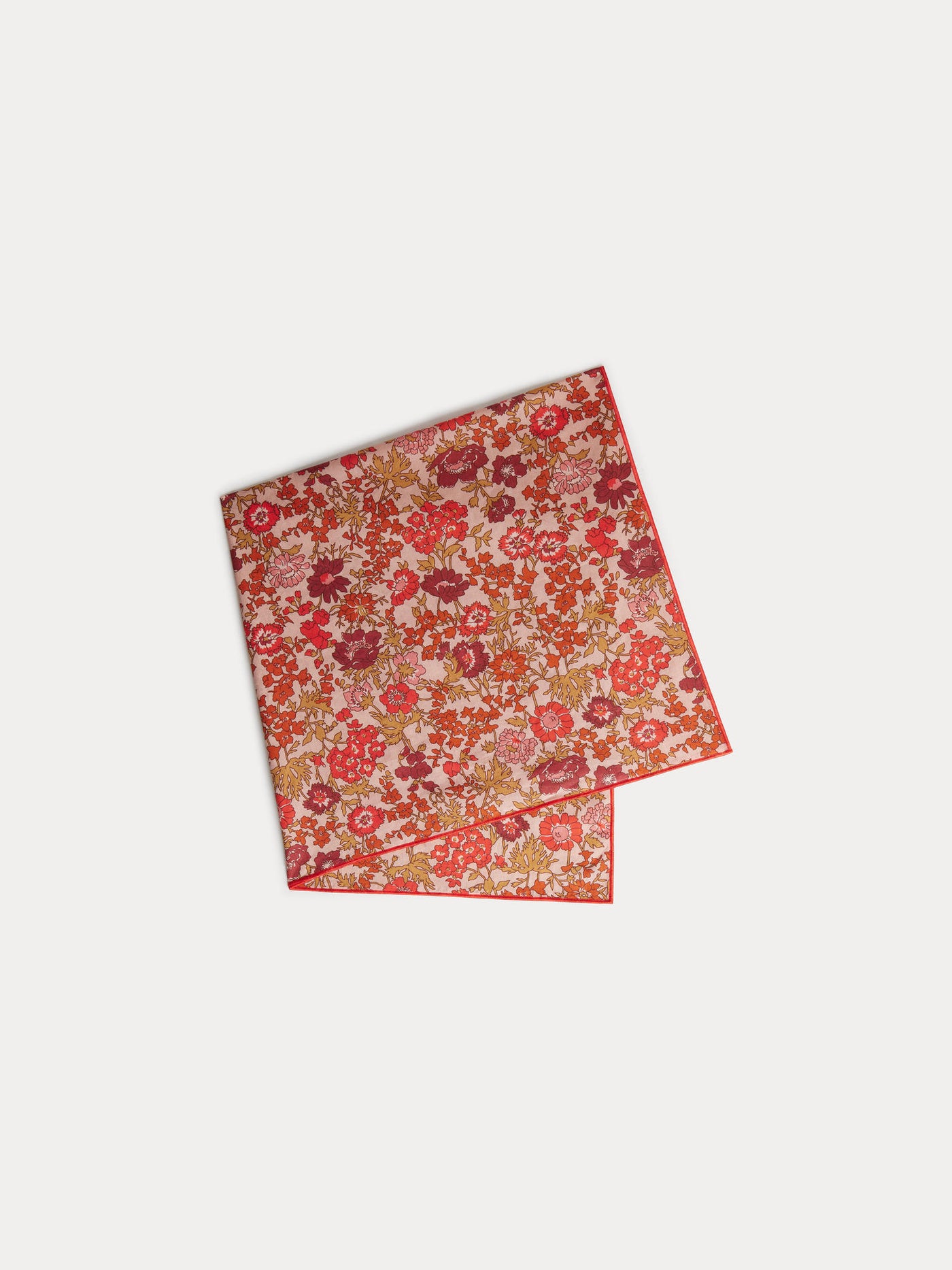 Sciarpa Cayati con fiori rosa in tessuto Liberty in cotone biologico