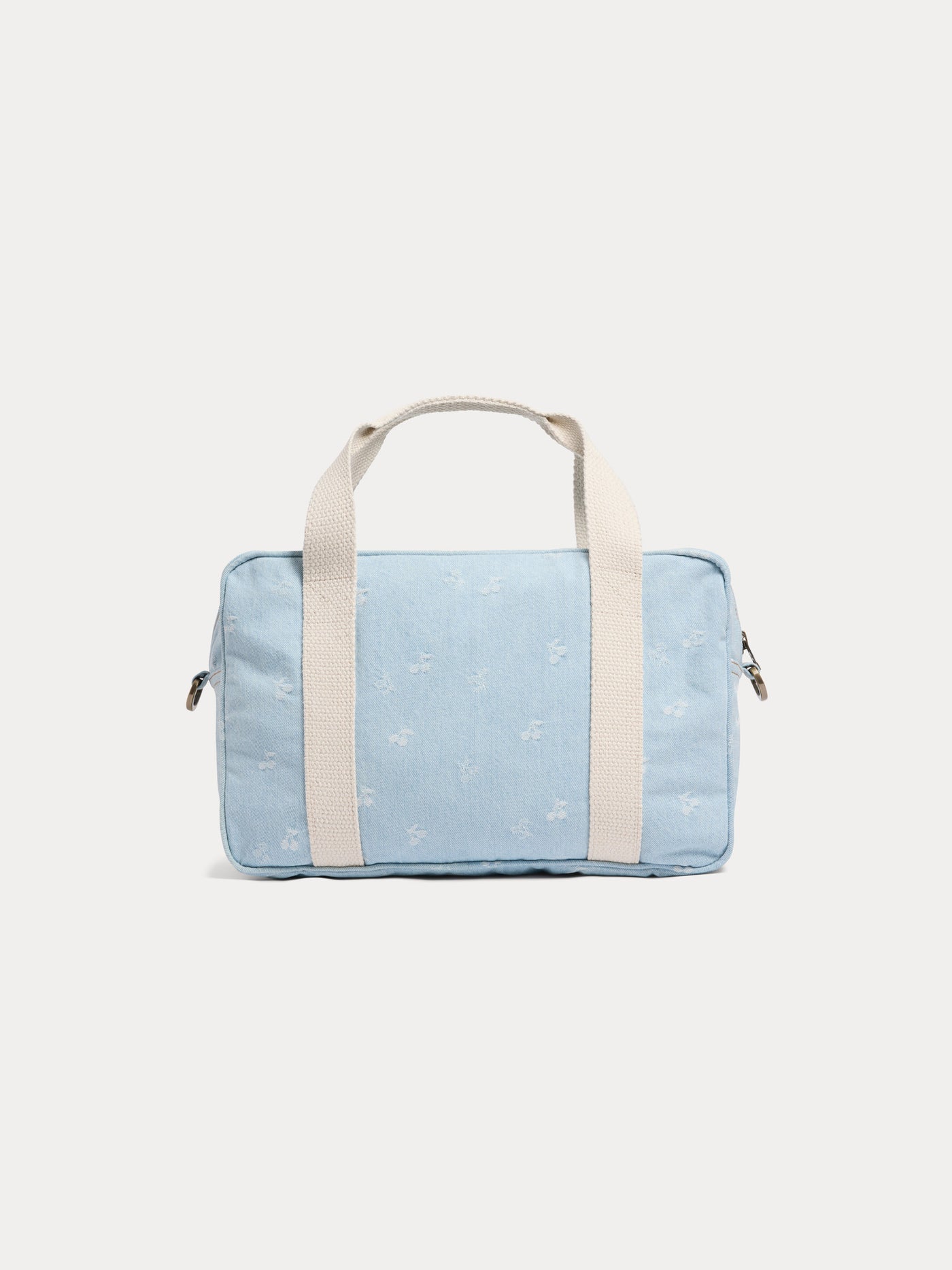Gigia Bowlingtasche aus kirschrotem Jacquard-Denim
