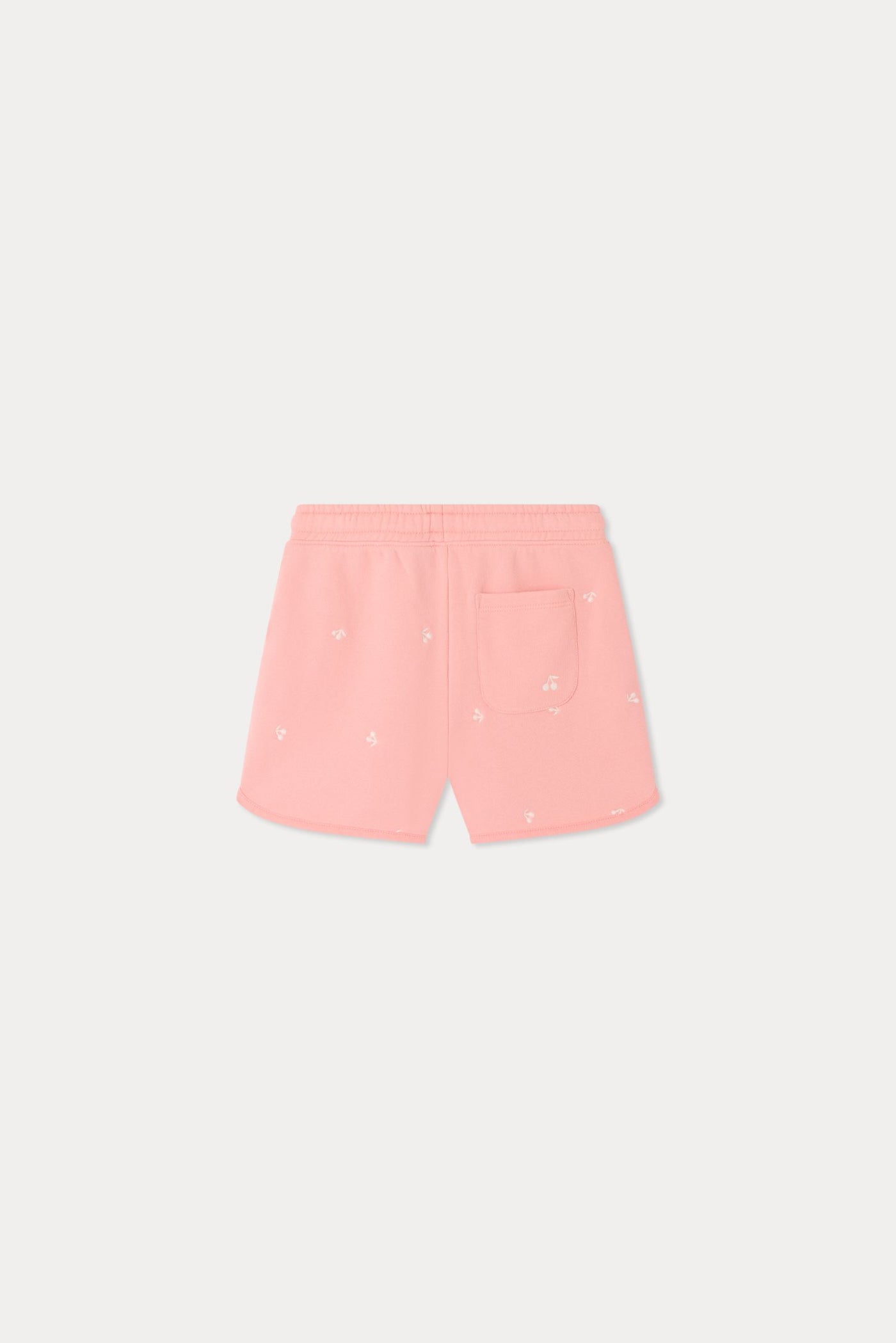 Shorts Caroline in pile di cotone biologico con ricamo di ciliegie
