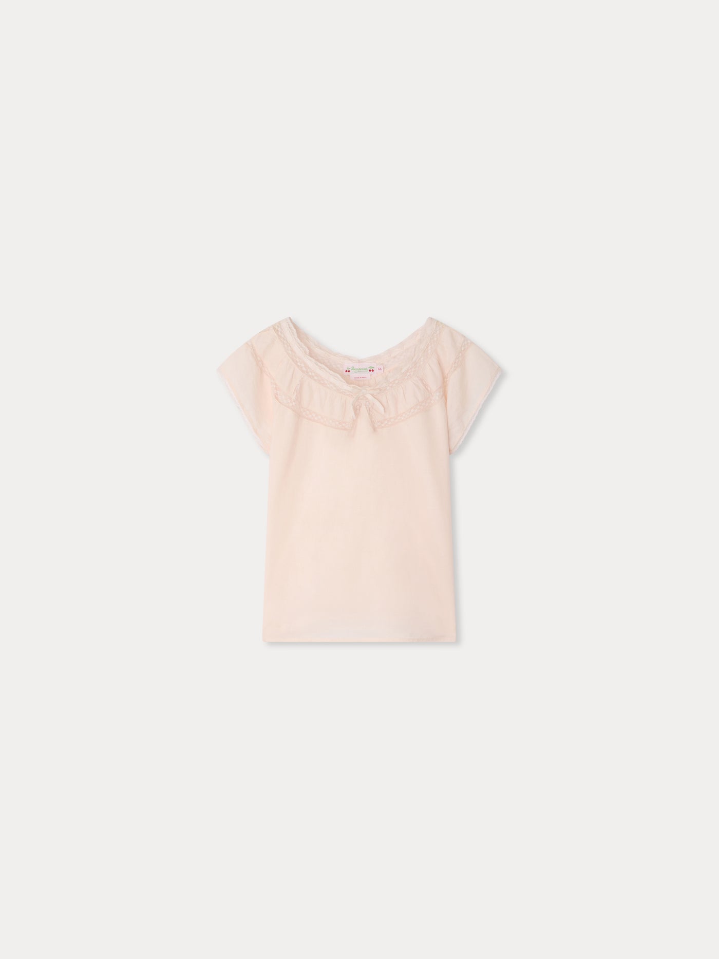 Blusa Leana de gasa en algodón orgánico y encaje de Calais
