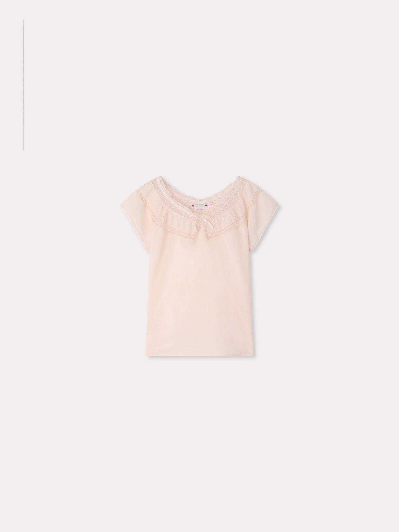 Blusa Leana in voile di cotone biologico e pizzo di Calais