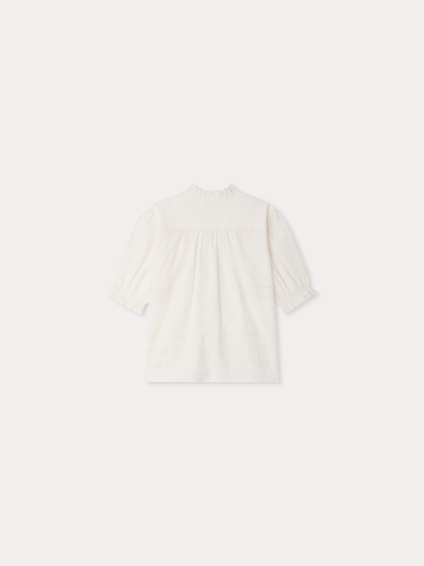 Blouse Letitia en popeline de coton biologique et broderie contrastée