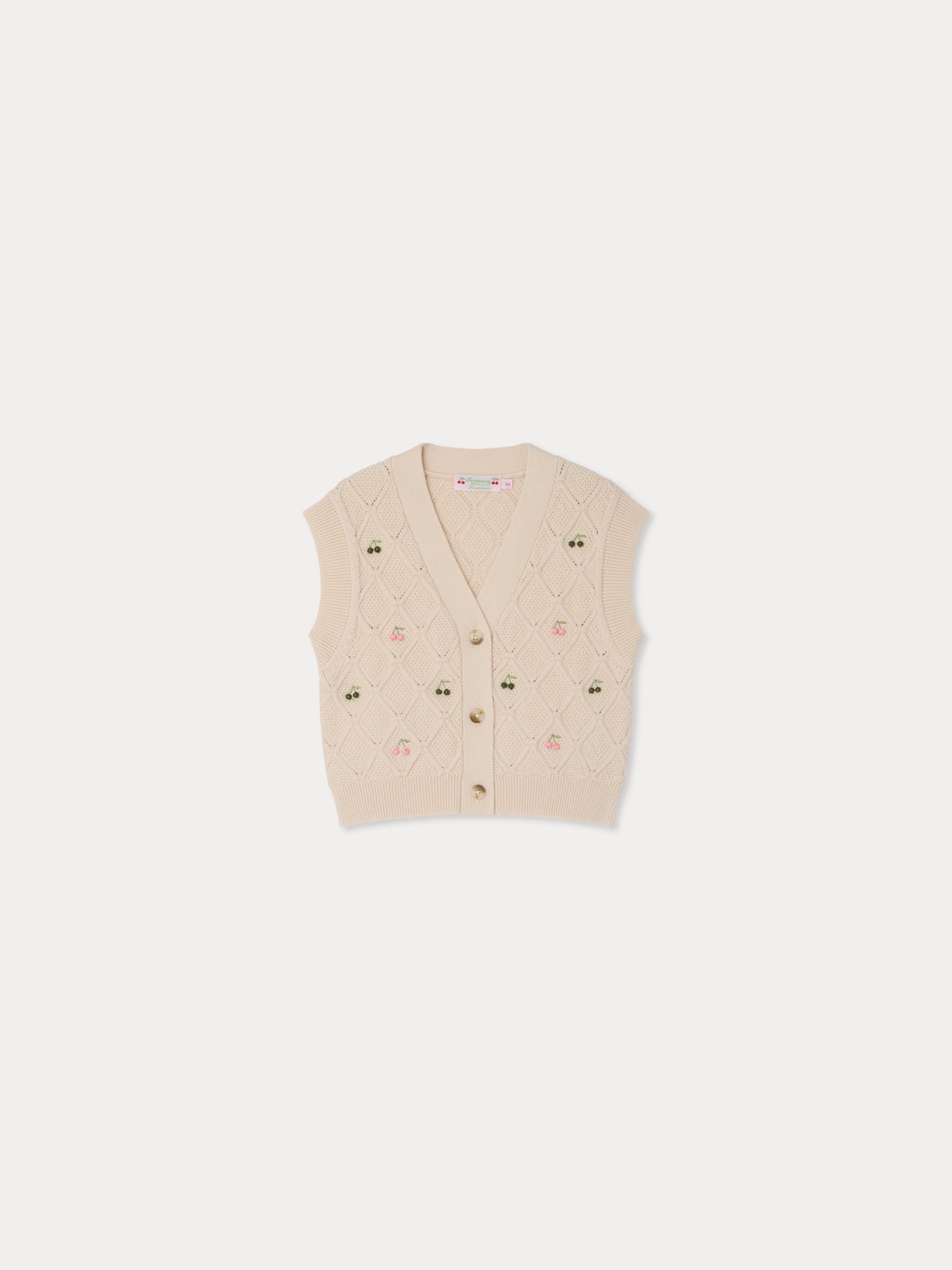 Lys V-neck cardigan with cherry embroidery