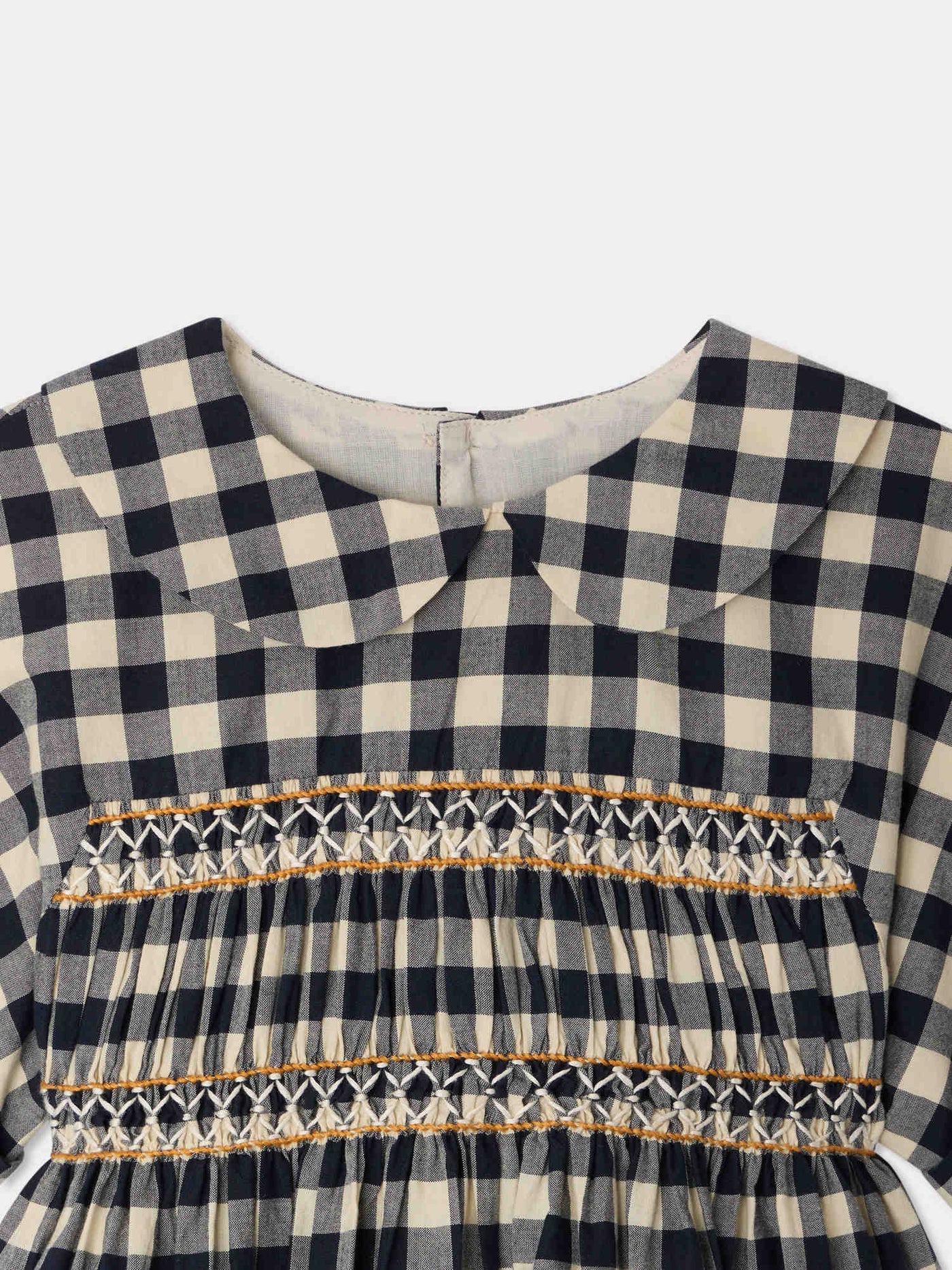 Kleid Lelou mit Smokarbeit und Handstickerei