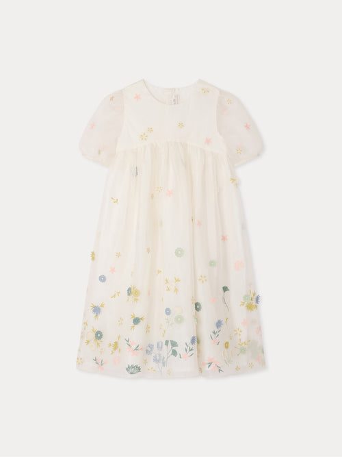 Robe Elmae fleurs brodées en soie