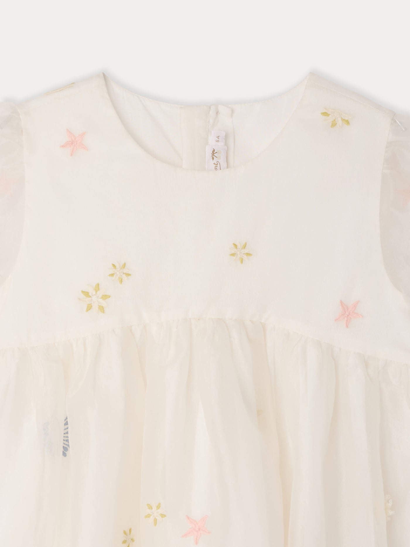 Elmae dress with embroidered flowers in silk