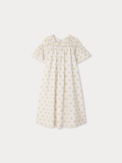 Vestido Cyliane bordado con nido de abeja en algodón orgánico