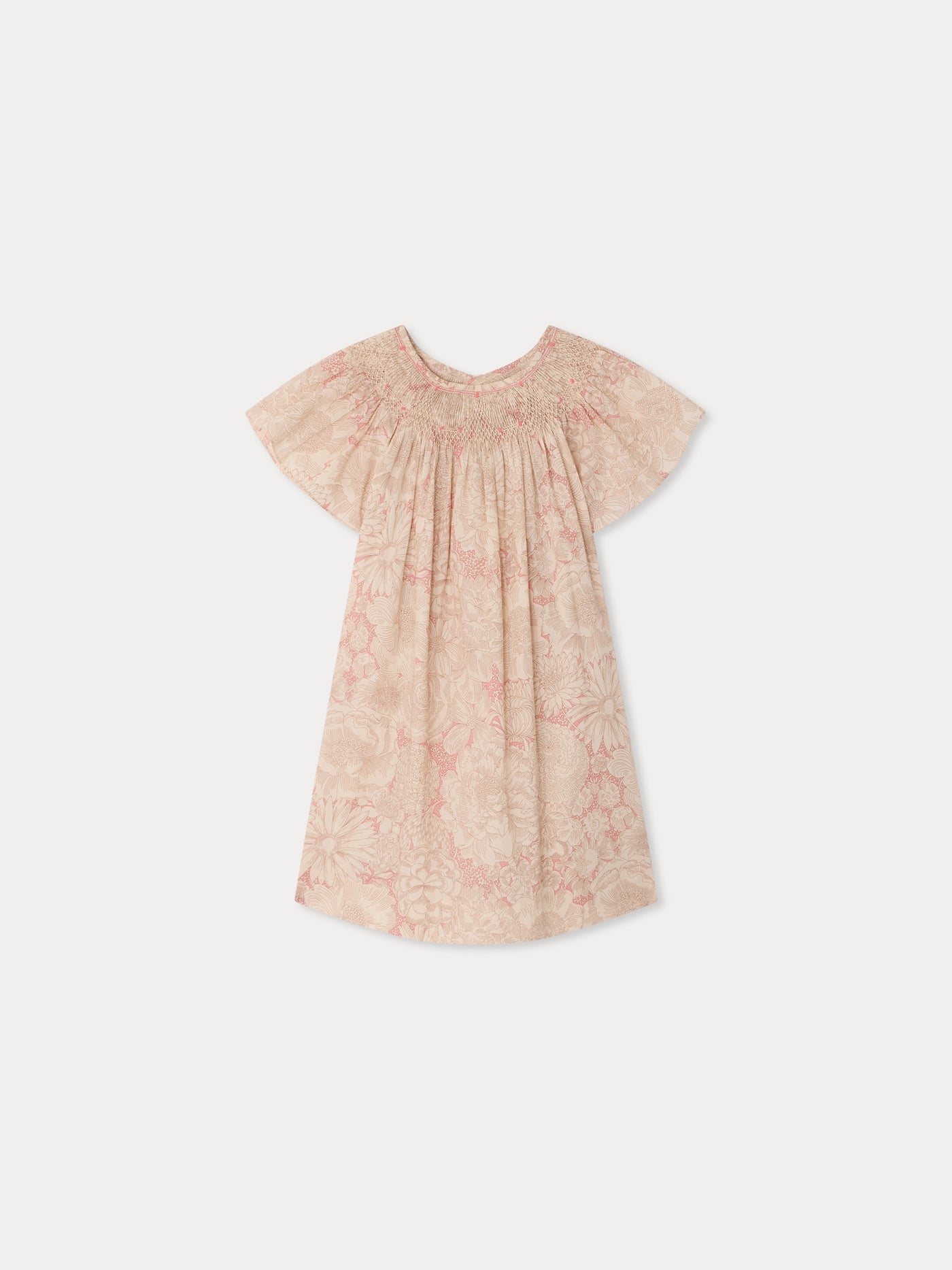Robe Arlene smockée et brodée main en tissu Liberty en coton biologique