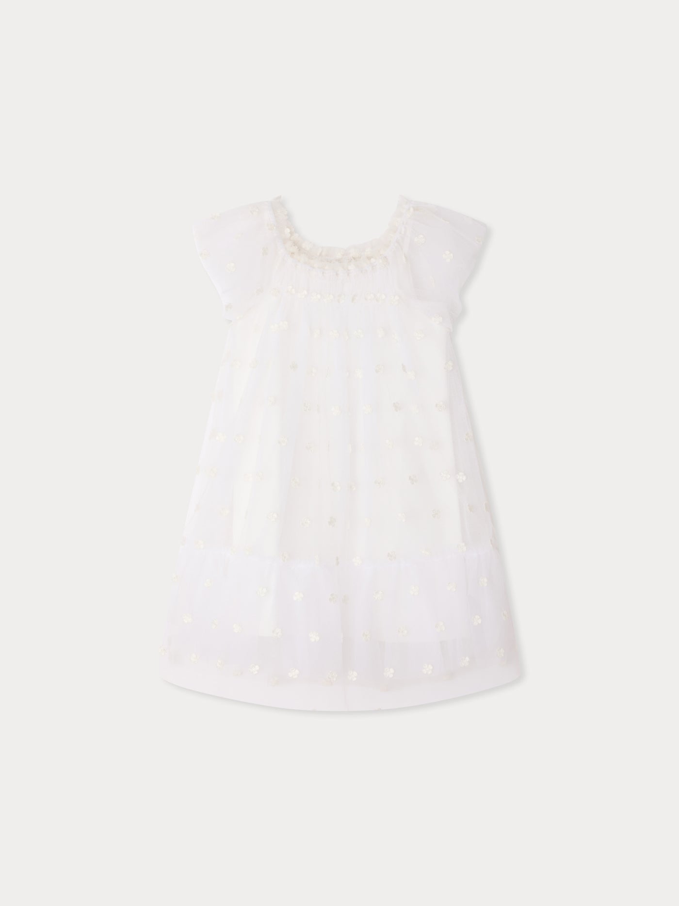 Lisabeth dress in tulle embroidered with flowers