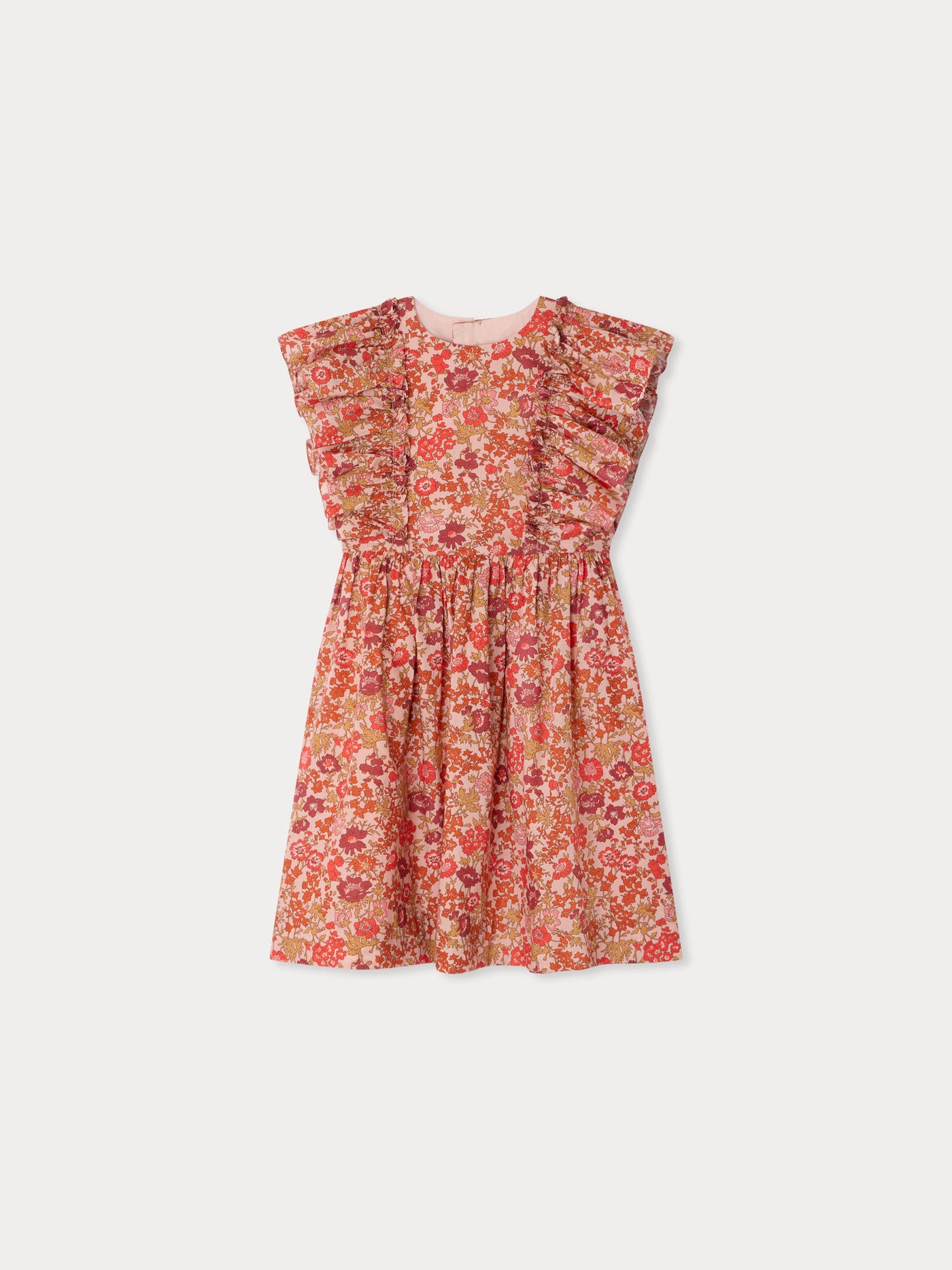 Lizzy dress with ruffles in Liberty fabric and organic cotton