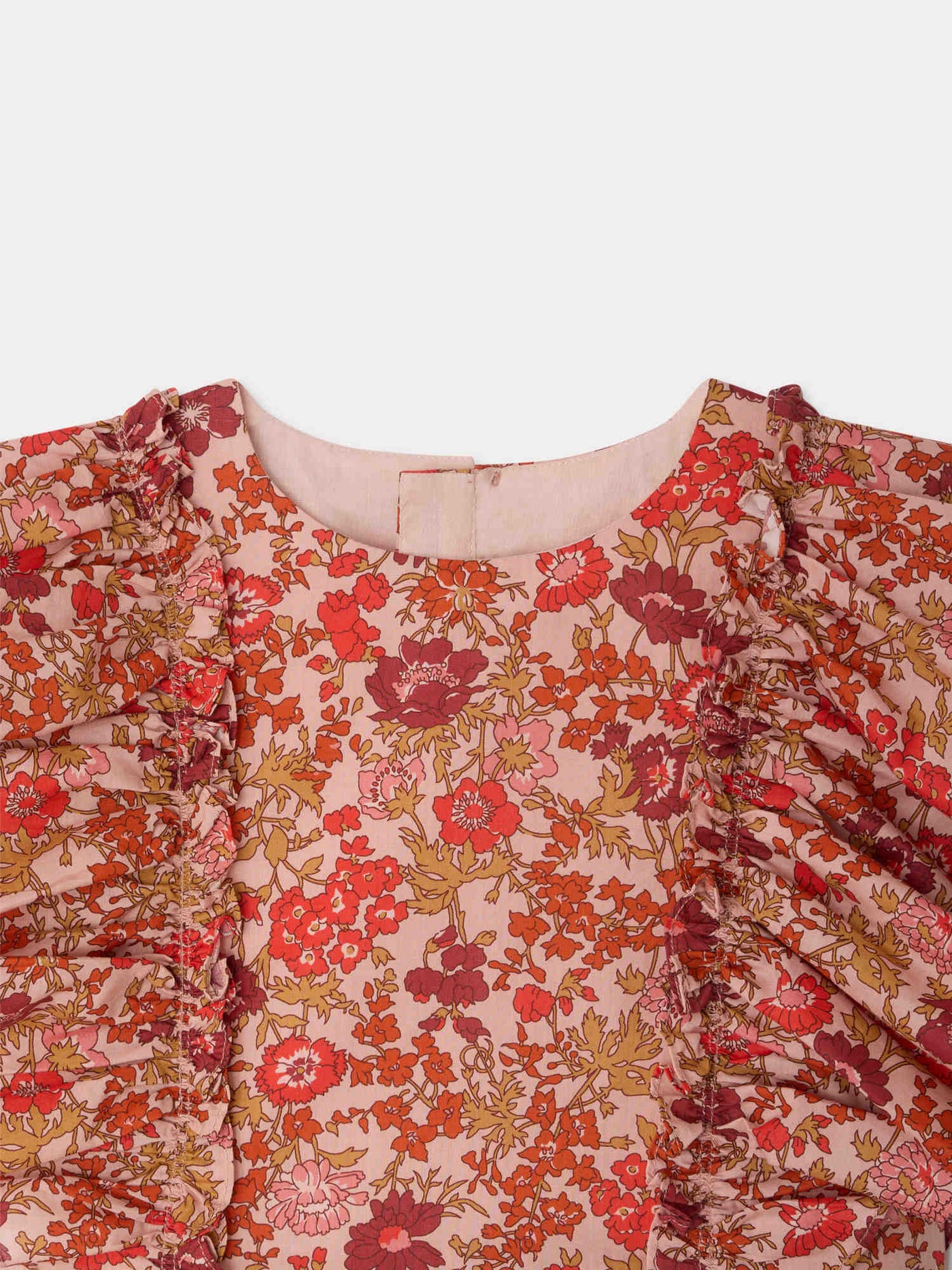 Lizzy dress with ruffles in Liberty fabric and organic cotton