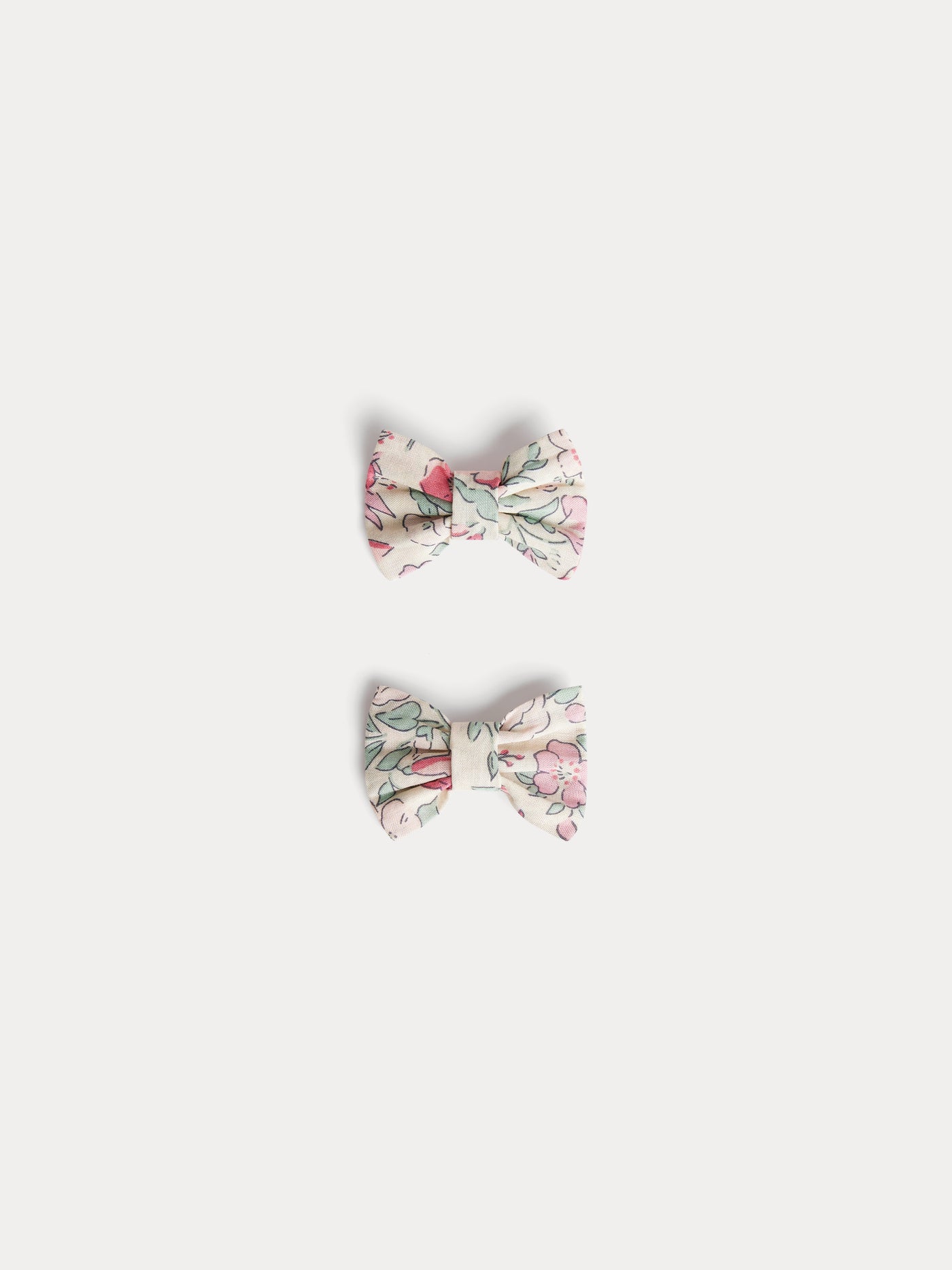 Miniclic hair clips in Liberty raspberry organic cotton fabric