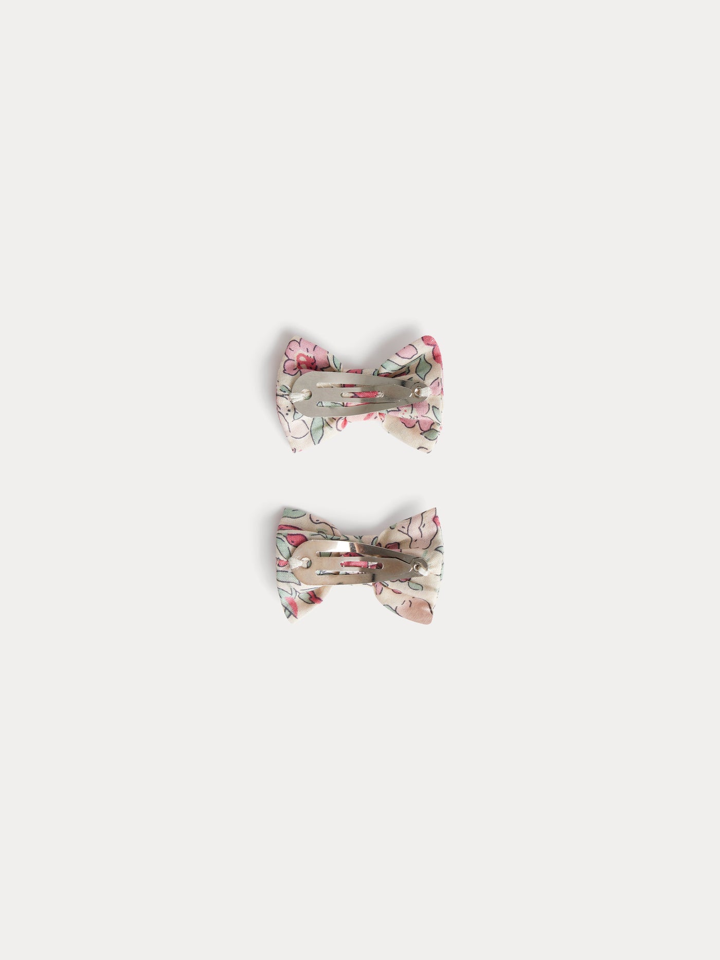 Miniclic hair clips in Liberty raspberry organic cotton fabric