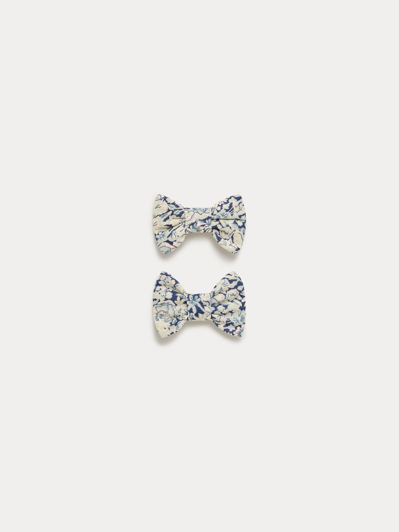 Barrettes Miniclic en tissu Liberty bleu