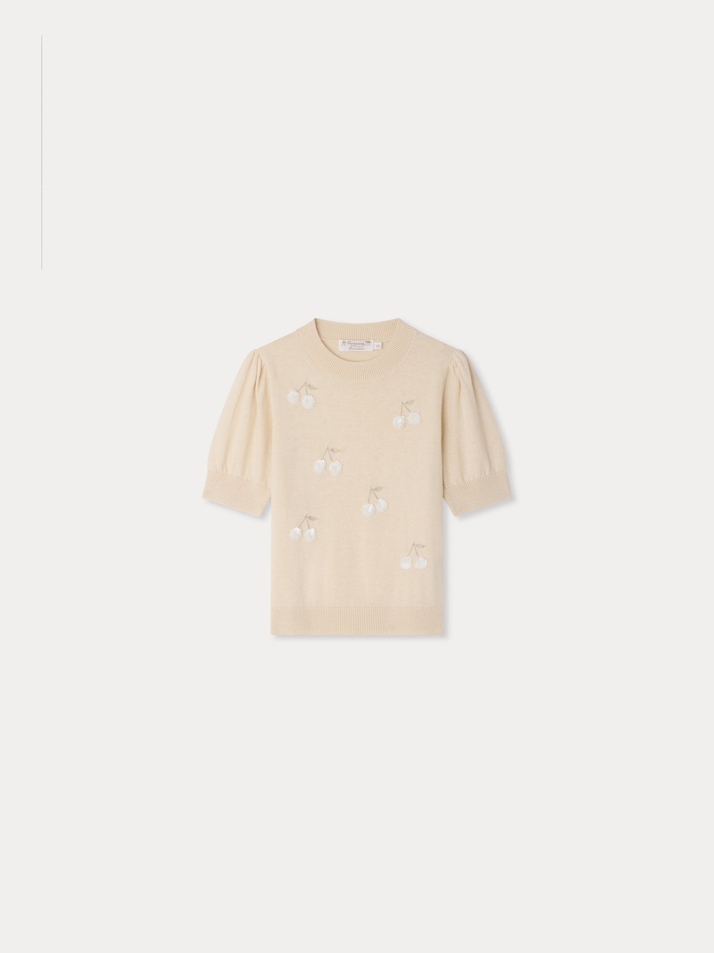 Pull Leola sequins brodés main et manches ballons