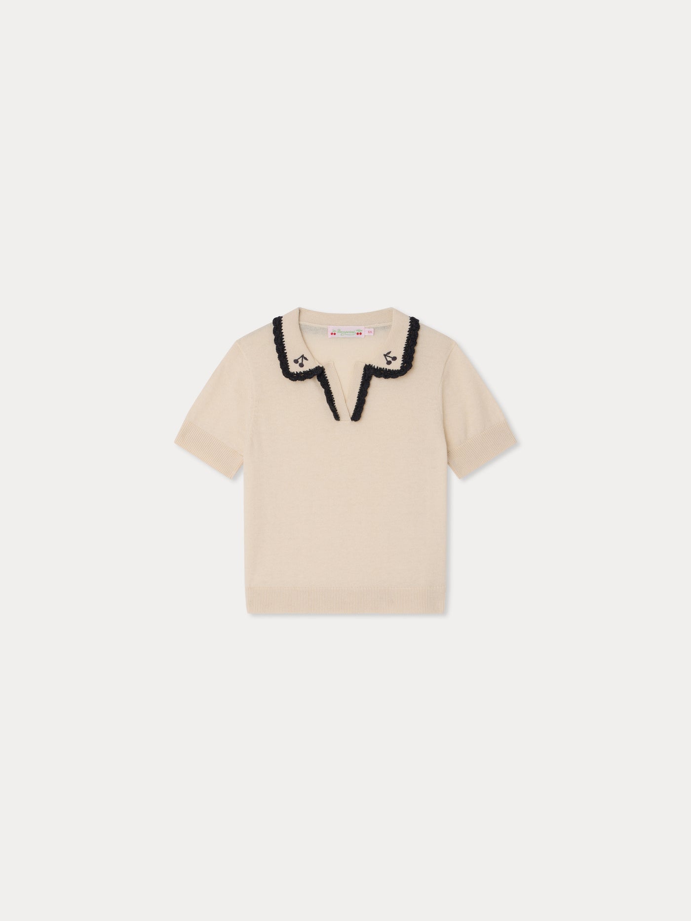 Lisette-Pullover mit handbesticktem Kragen