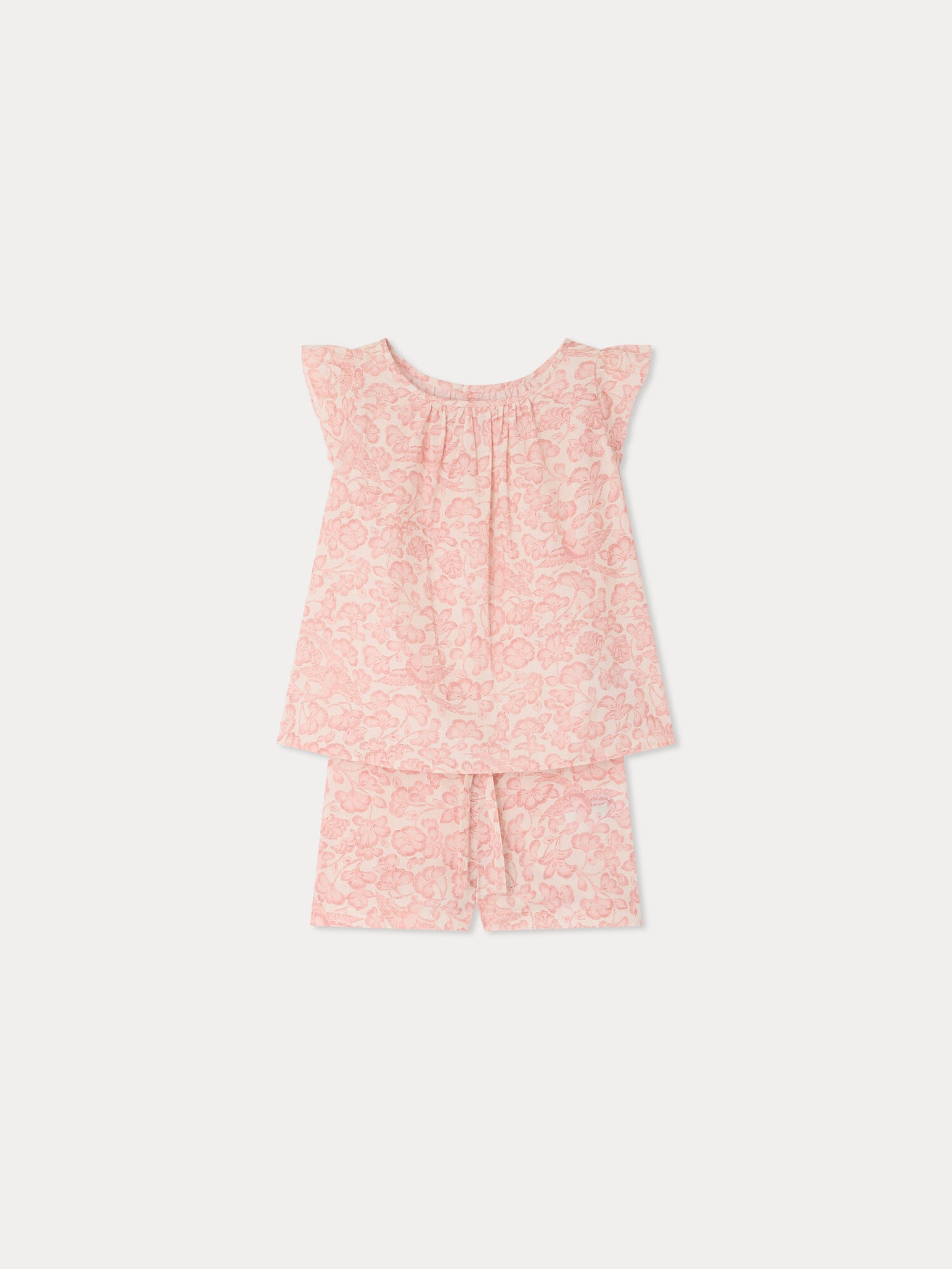 Ailette pyjamas with ruffles in organic cotton