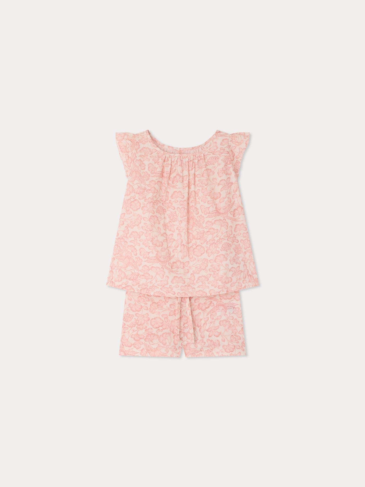 Ailette pyjamas with ruffles in organic cotton