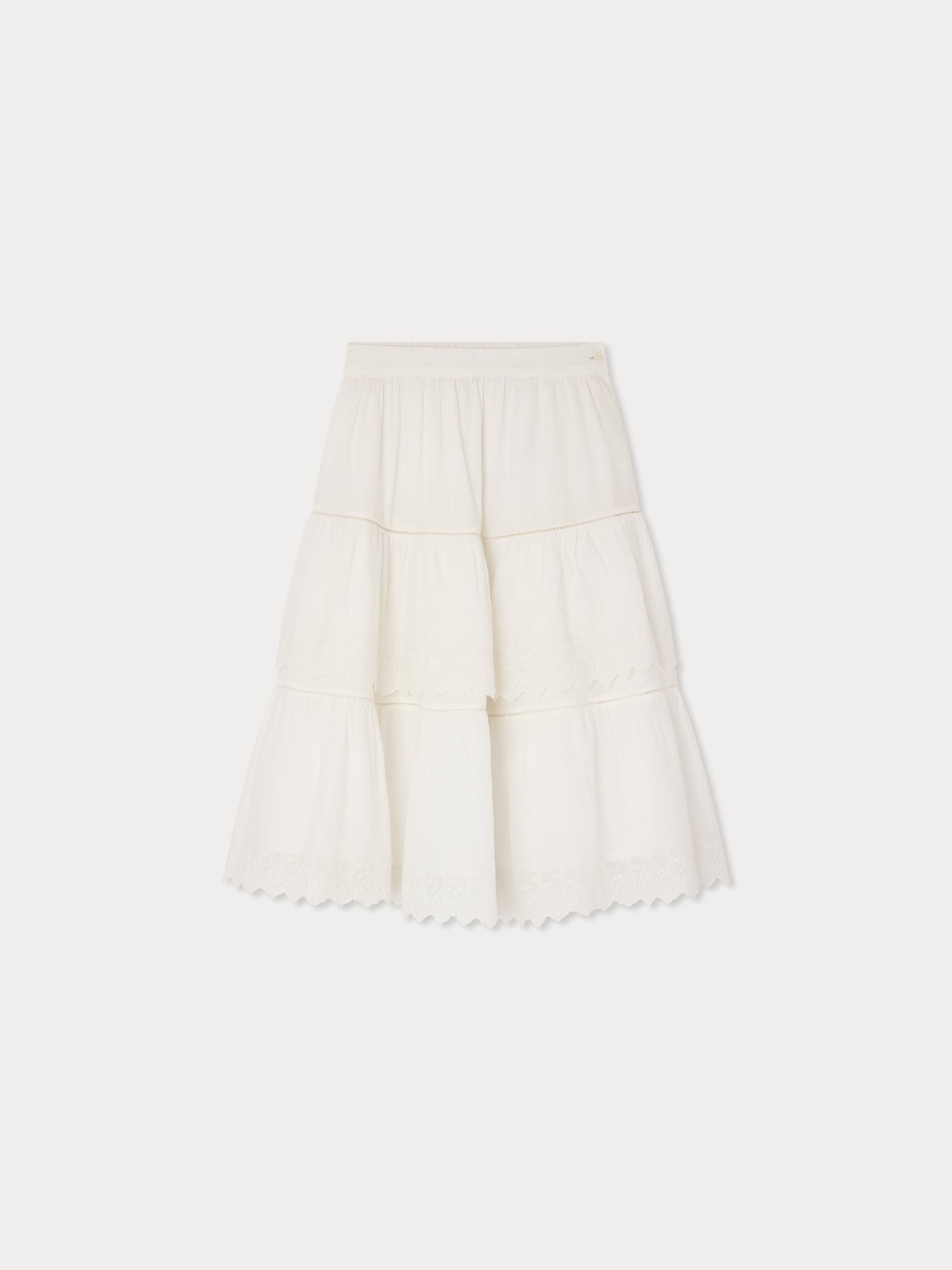 Pois skirt in embroidered tulle with flowers • Bonpoint