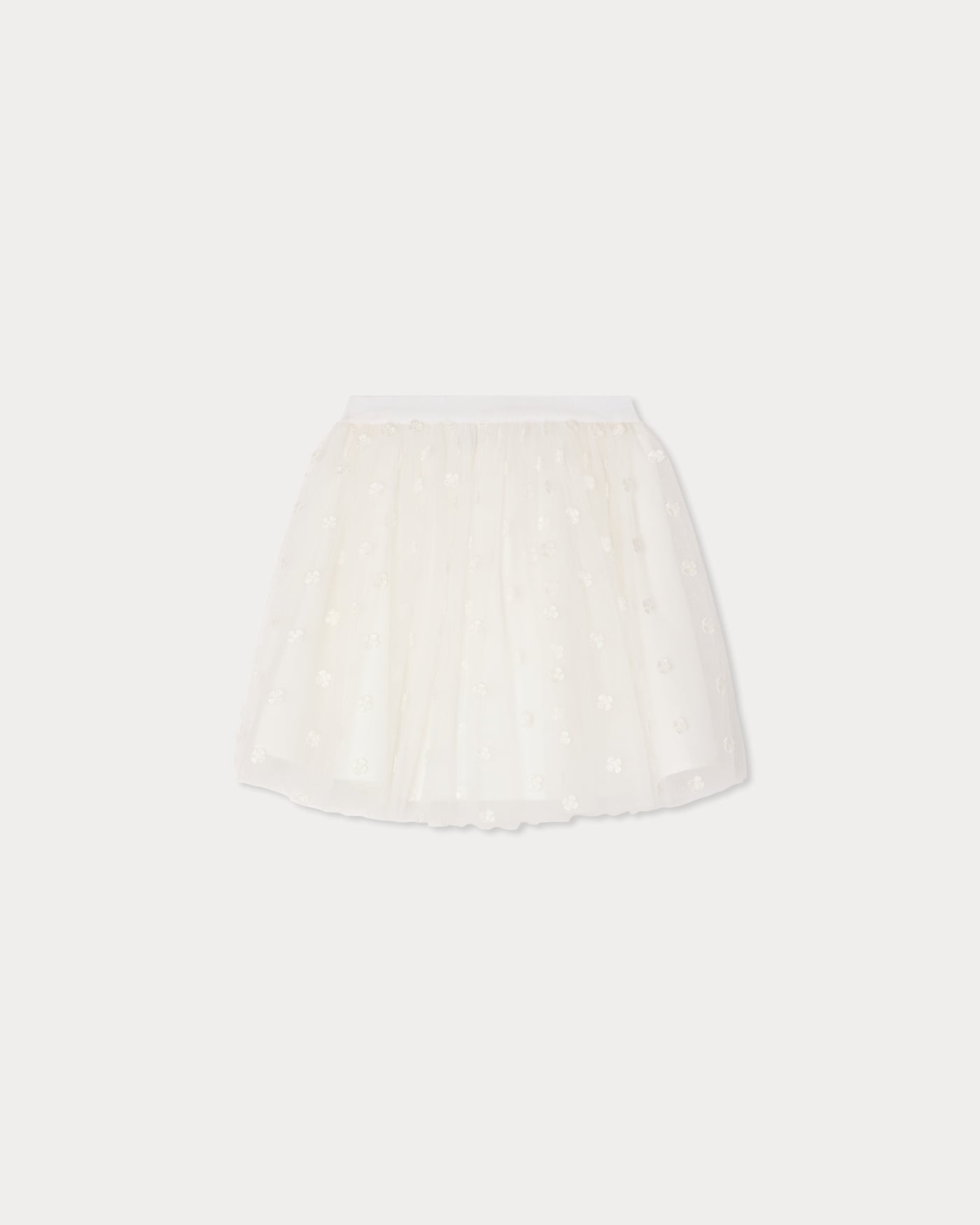 Pois skirt in embroidered tulle with flowers