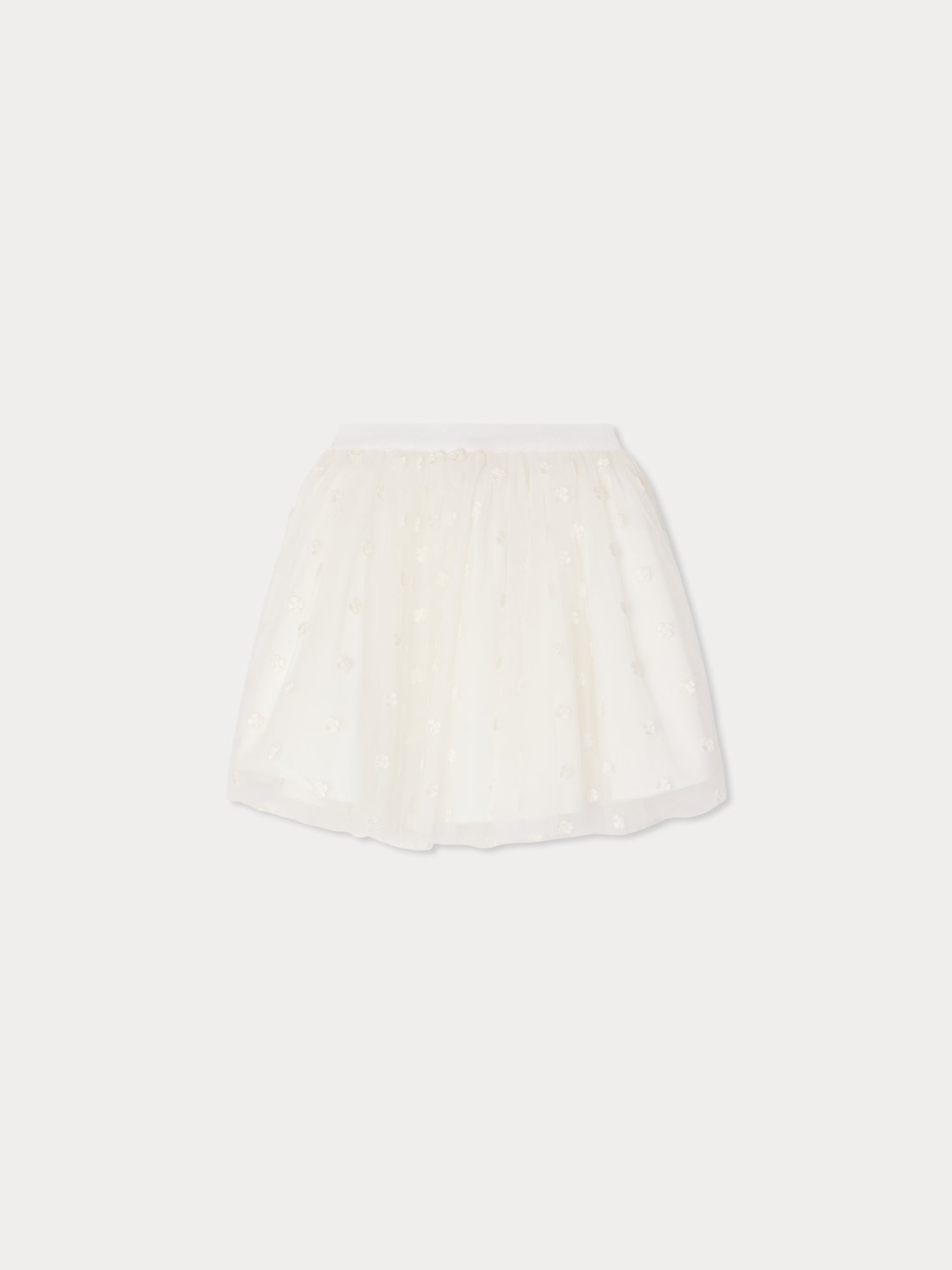 Pois skirt in embroidered tulle with flowers • Bonpoint