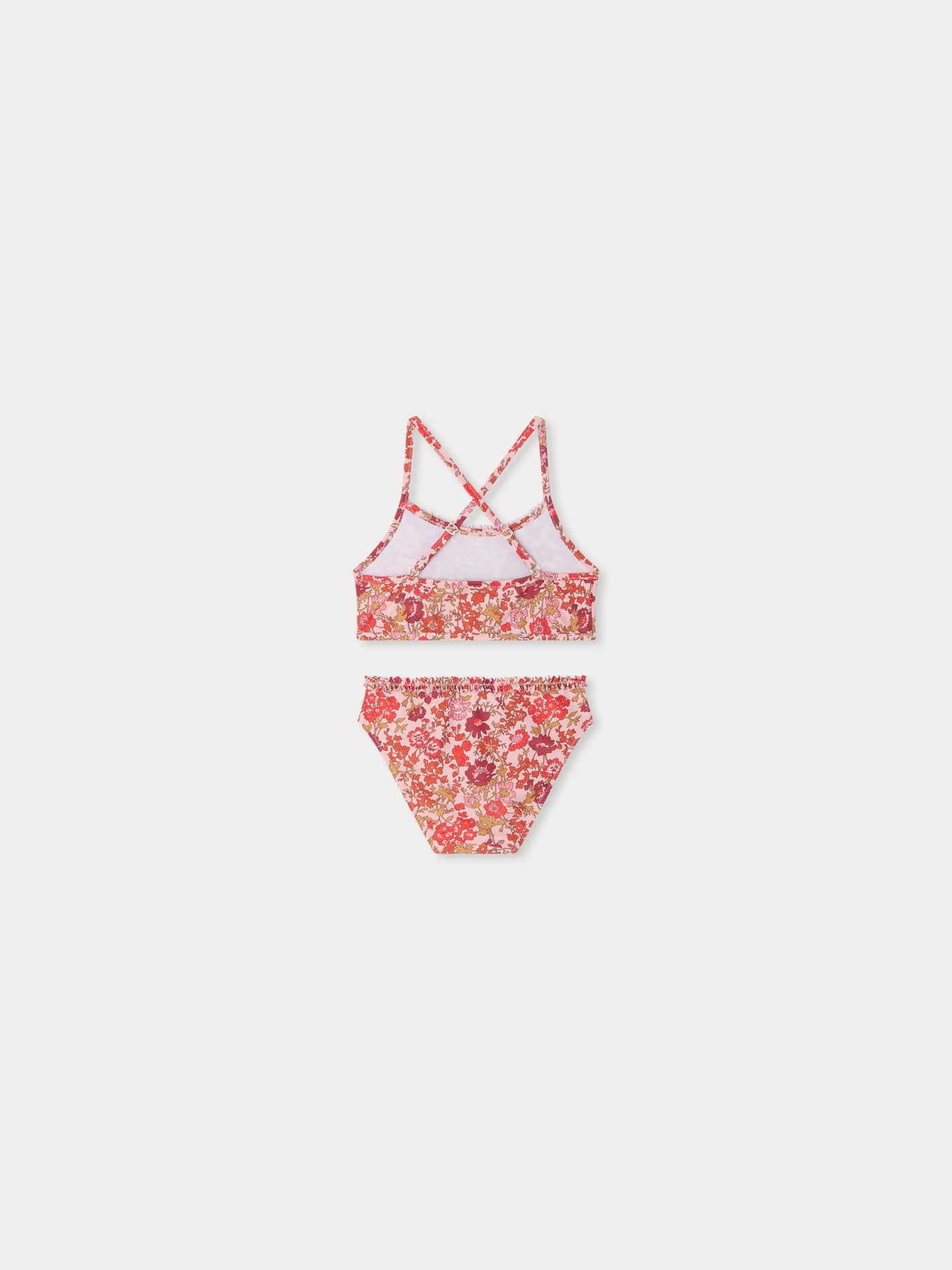 Maillot de bain deux pièces Lais fleurs roses en tissu Liberty