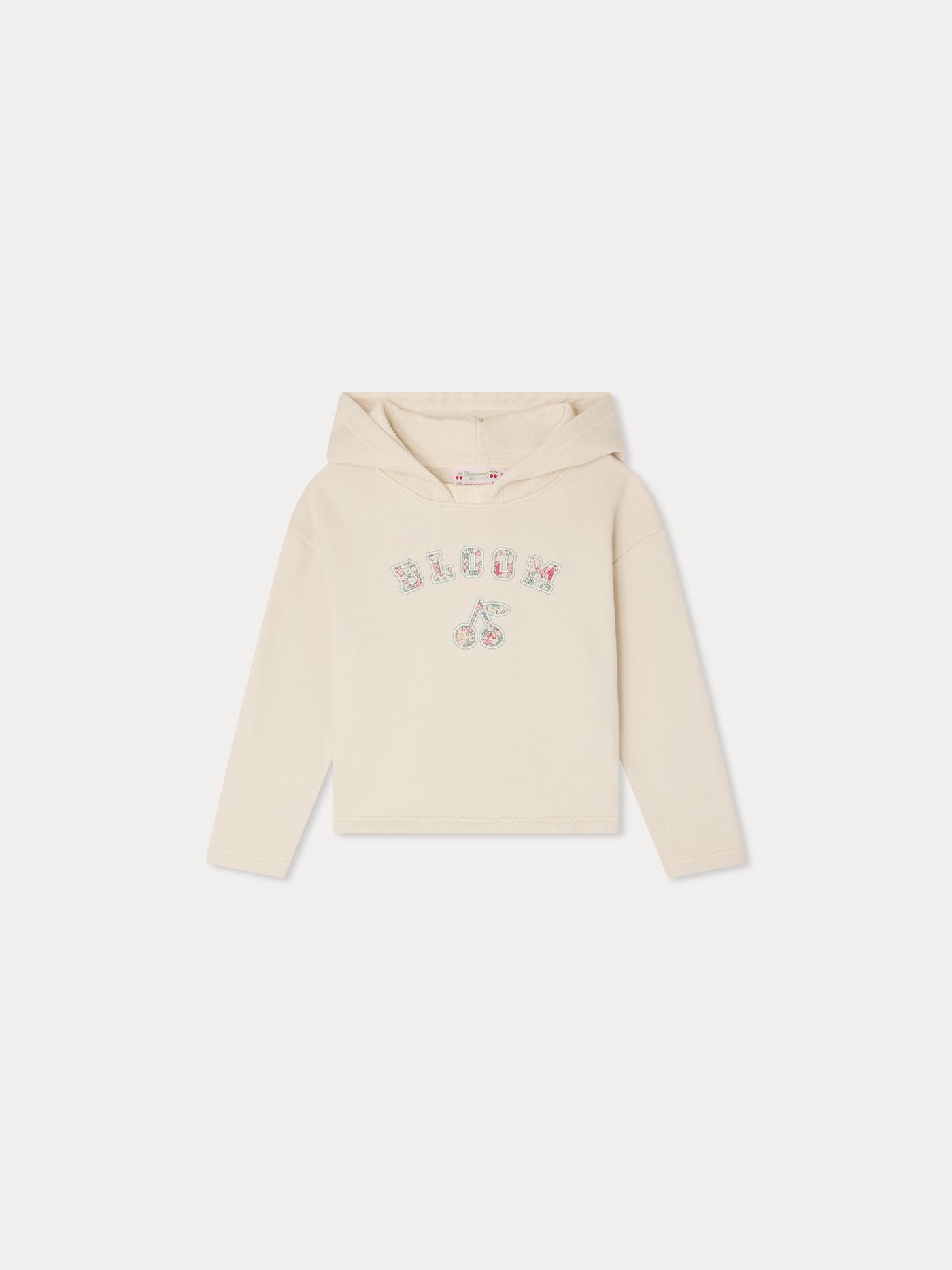 Sweat Carmine appliqué en tissu Liberty en coton biologique