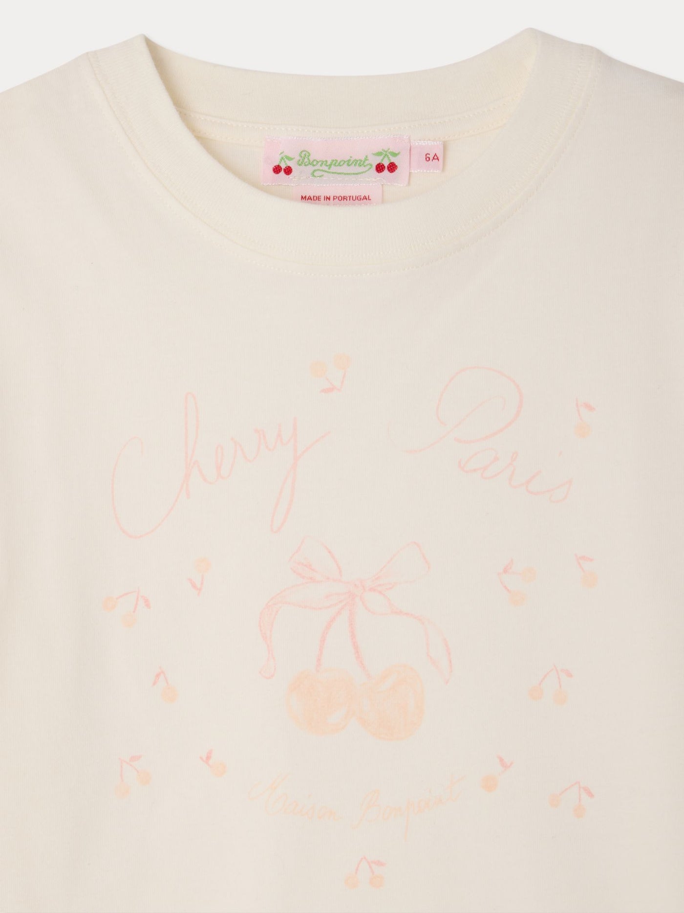 T-shirt Thida con stampa di ciliegie in cotone biologico