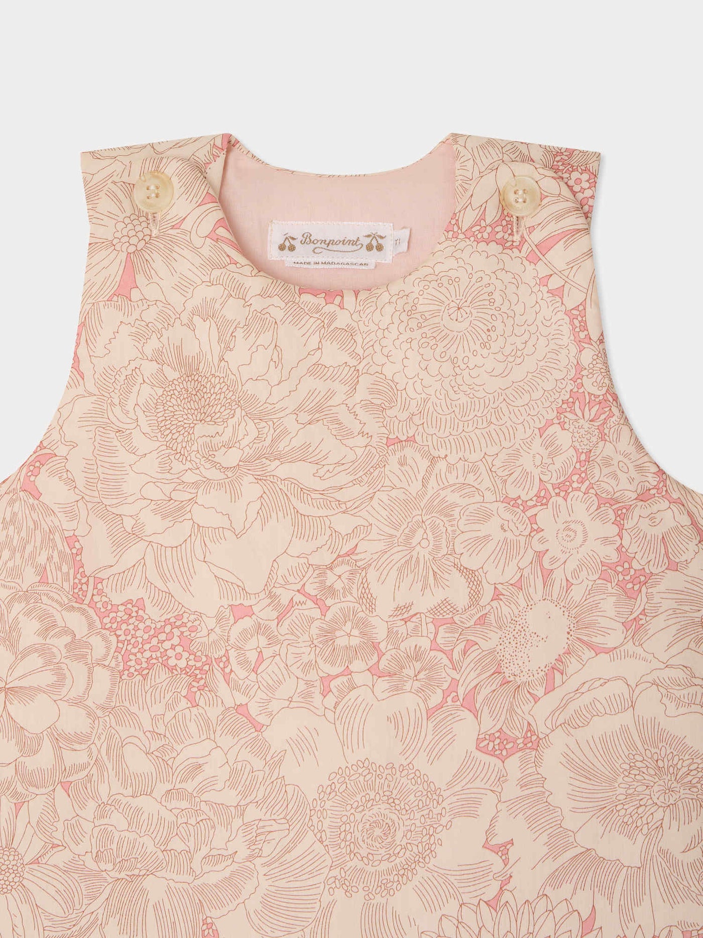 Joujou rosa bedruckter Schlafsackaus Liberty-Stoff und Bio-Baumwolle