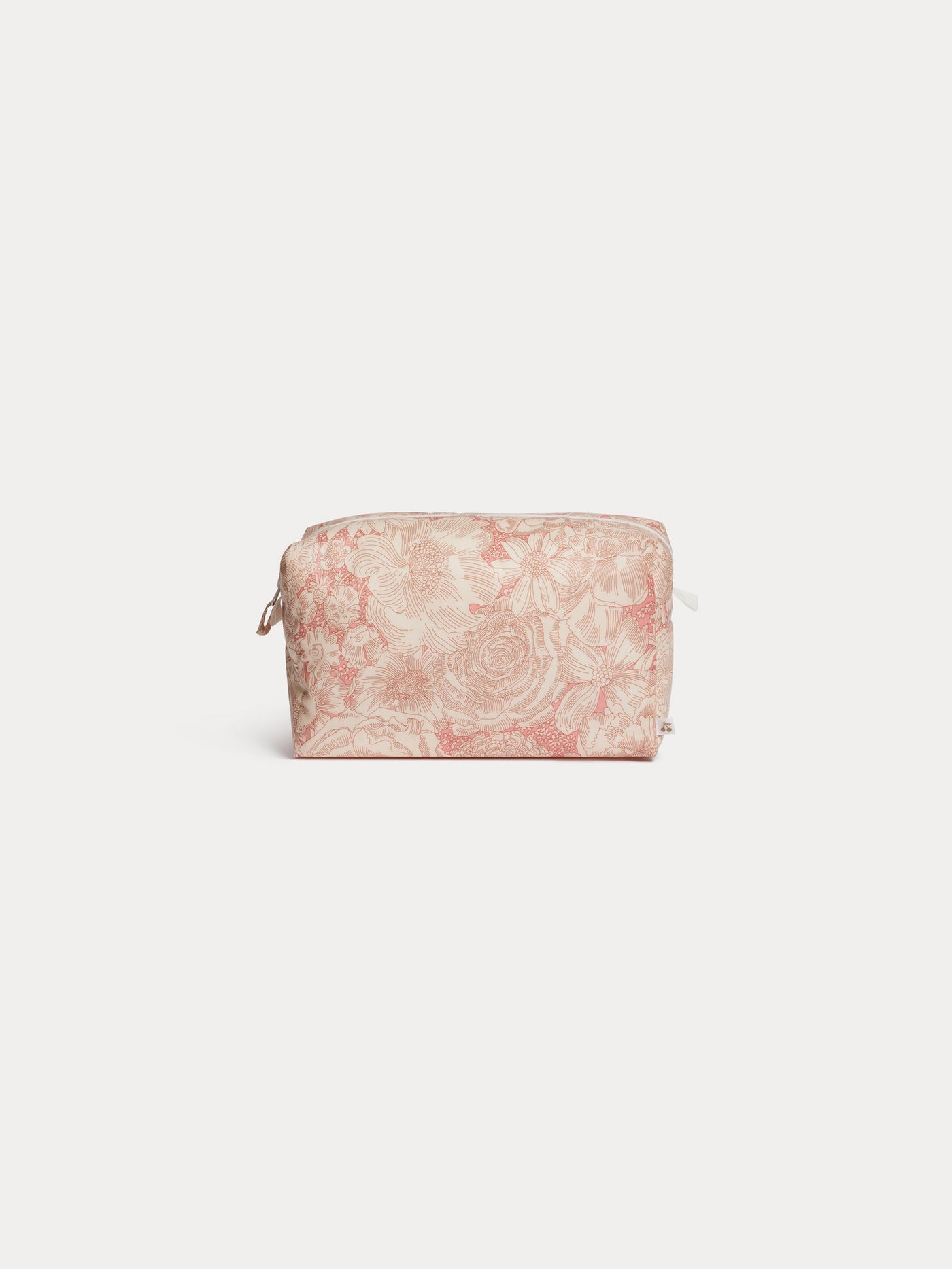 Trousse matelassée rose en tissu Liberty en coton biologique