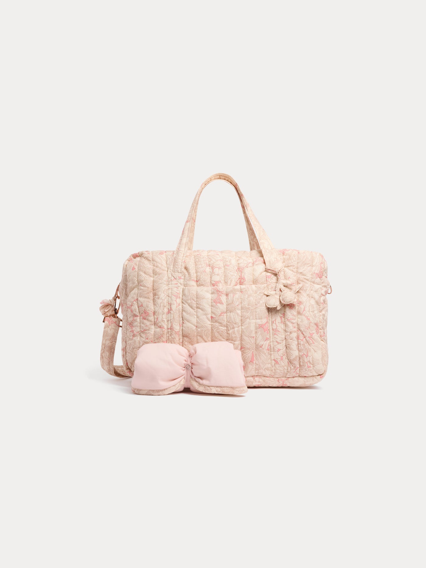 Sac à langer matelassé Piou rose en tissu Liberty en coton biologique