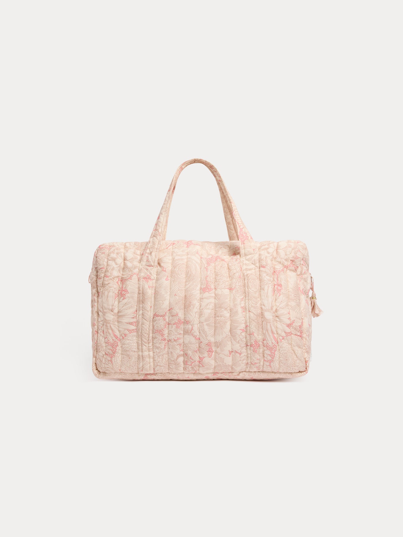Quilted Piou pink changing bag in Liberty organic cotton fabric