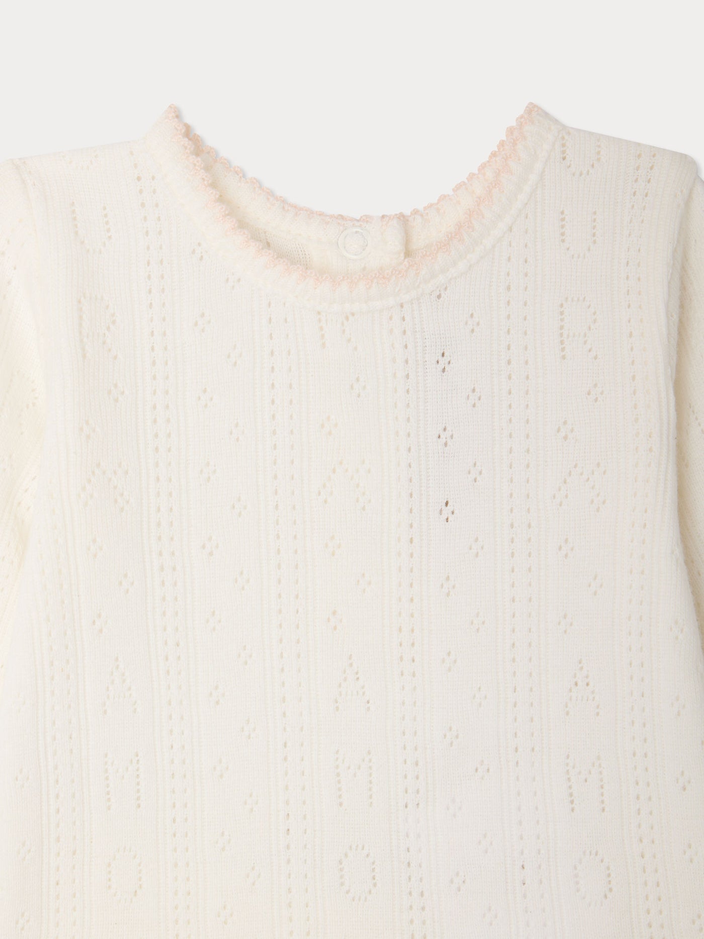 Completo Leandra in maglia traforata "amour" in cotone biologico