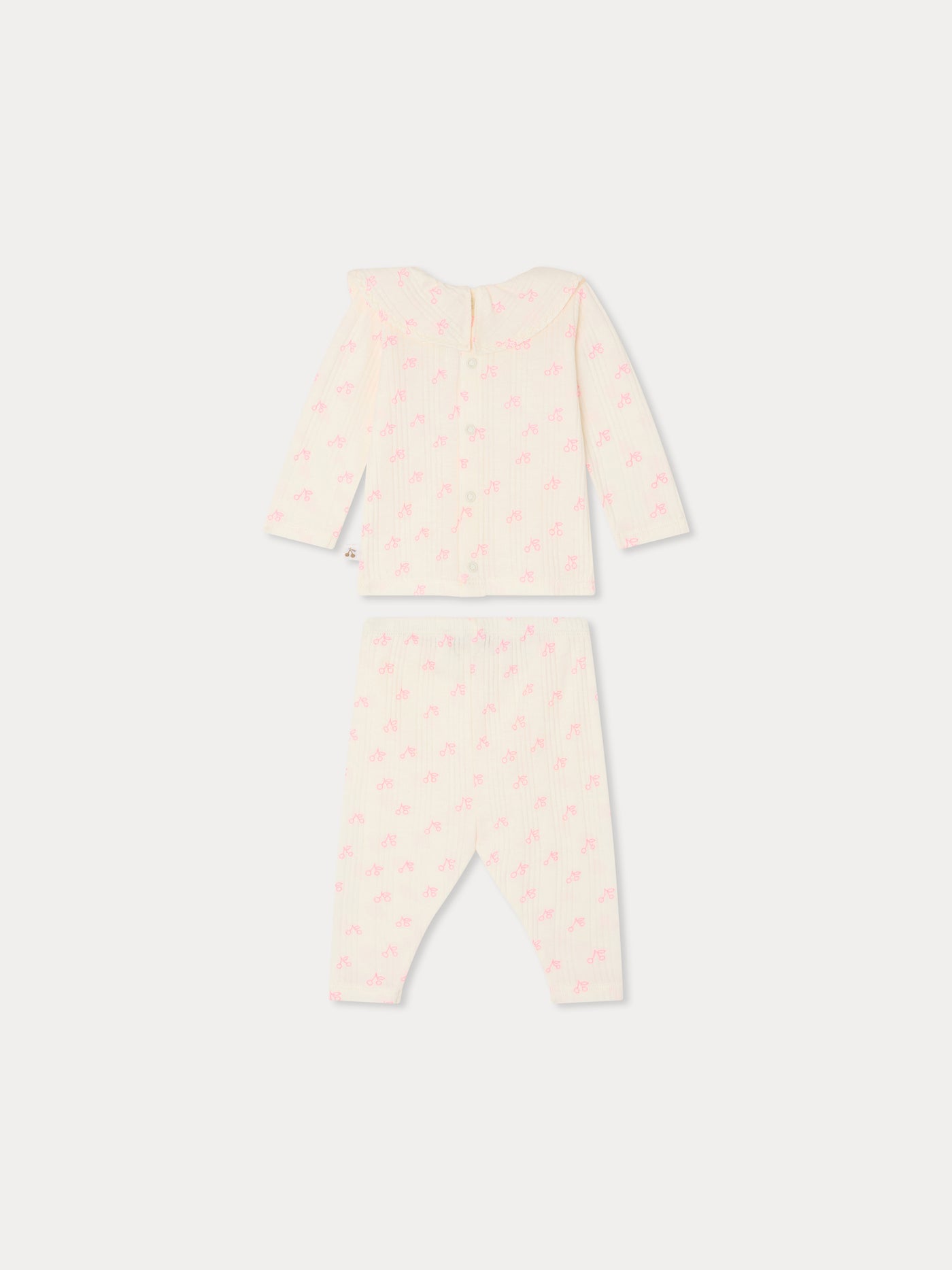 Ensemble Jelsia imprimé cerises en coton côtelé biologique