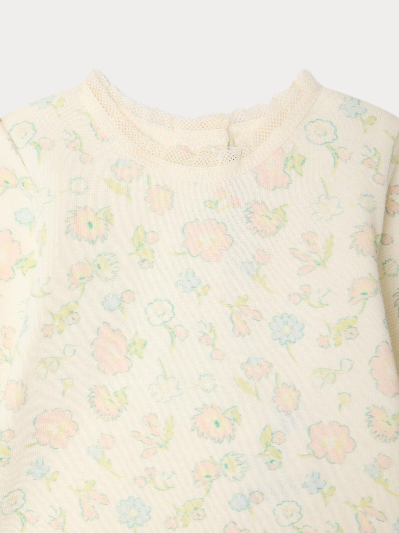 Set Genna con stampa floreale e pizzo in cotone biologico