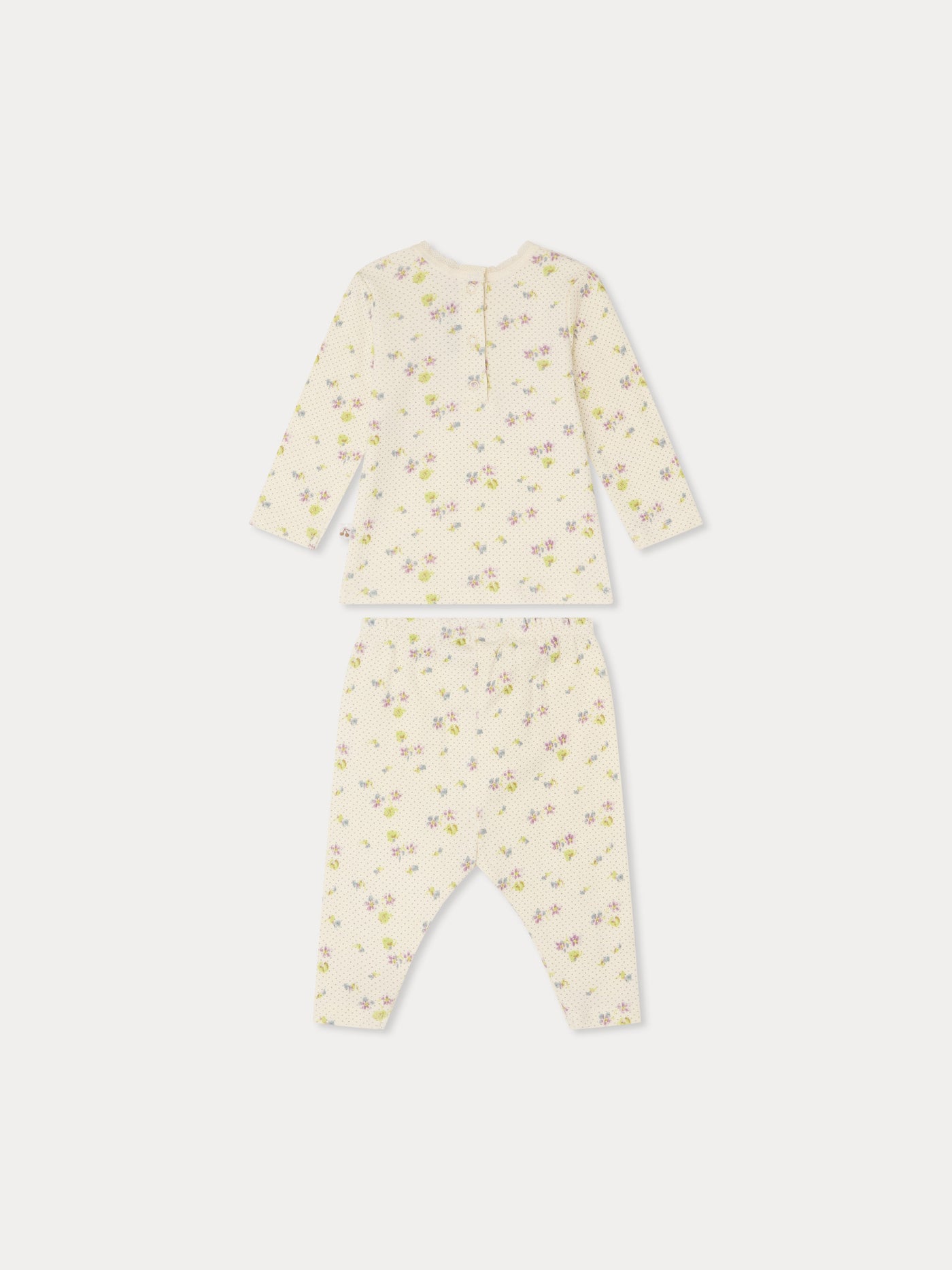 Set Genna con stampa a pois e fiori in cotone biologico