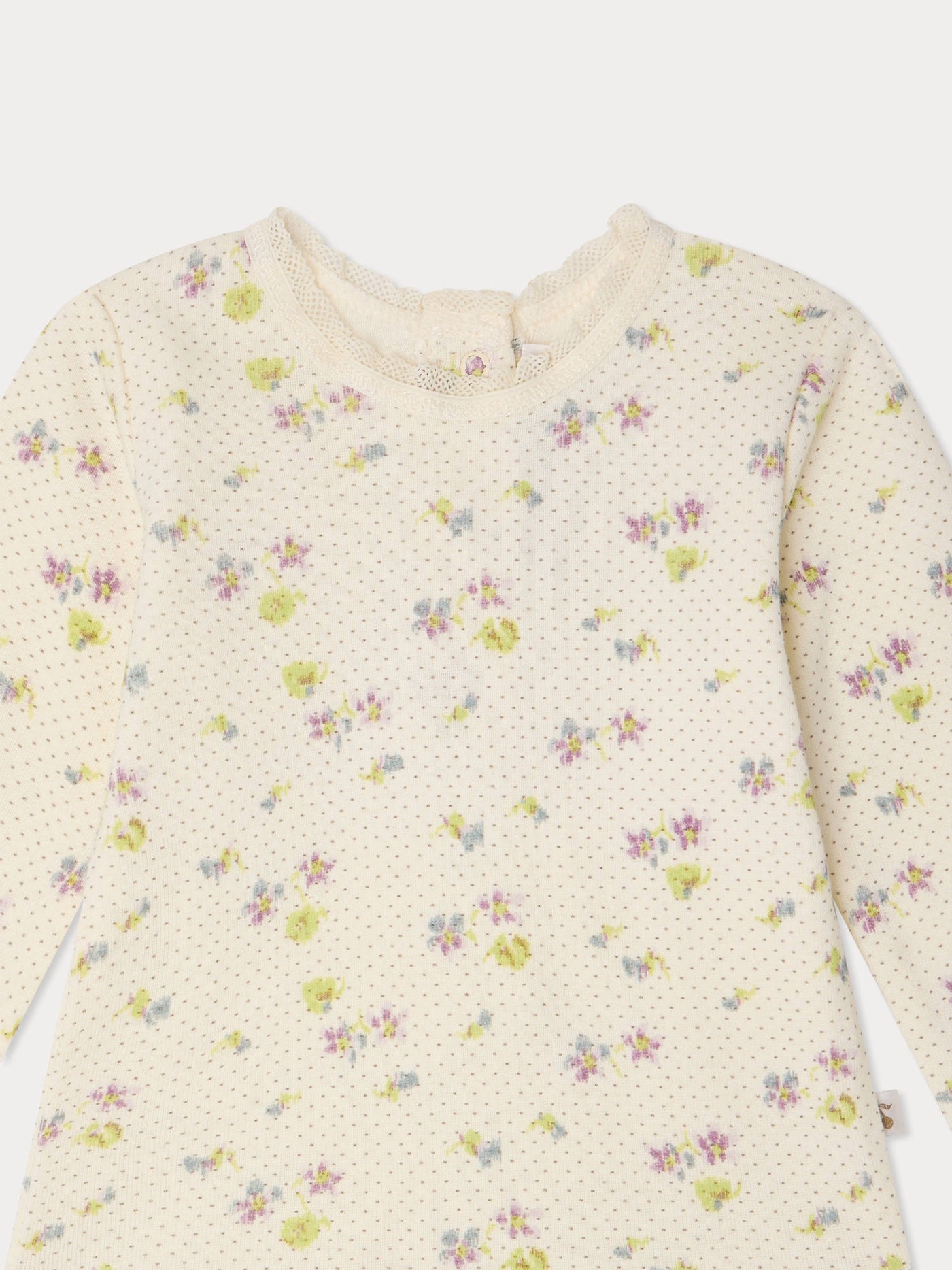 Set Genna con stampa a pois e fiori in cotone biologico