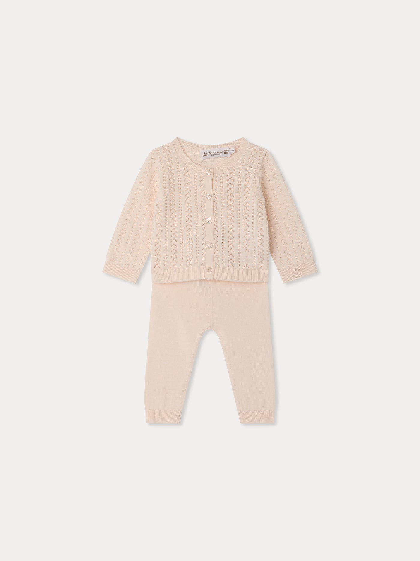 Ensemble Laelou maille pointelle en coton biologique