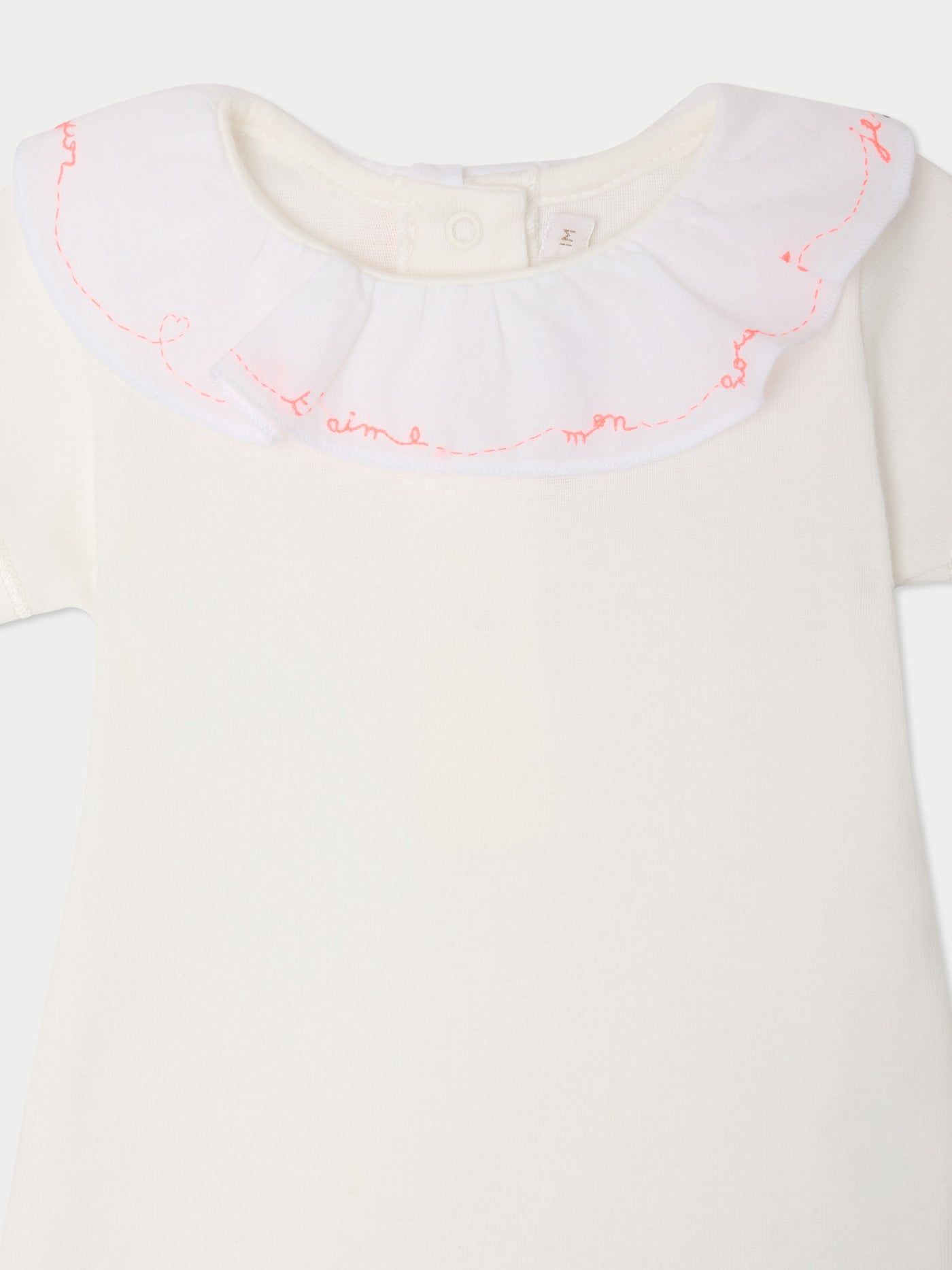 Body June Je t'aime brodé main en coton biologique